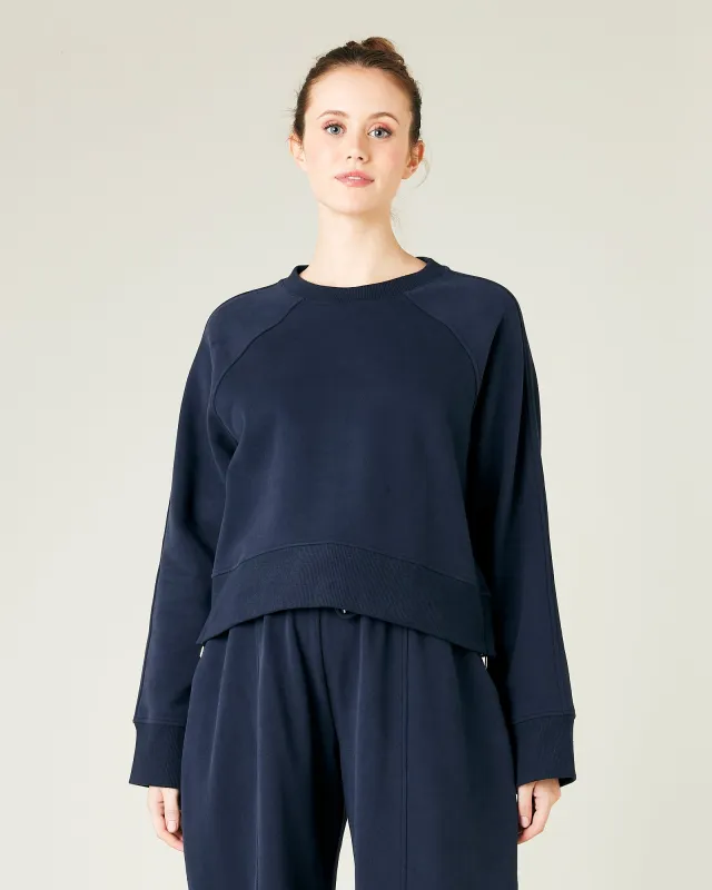 Talia Navy Fleece Jersey Jumper sold by Beyond Nine