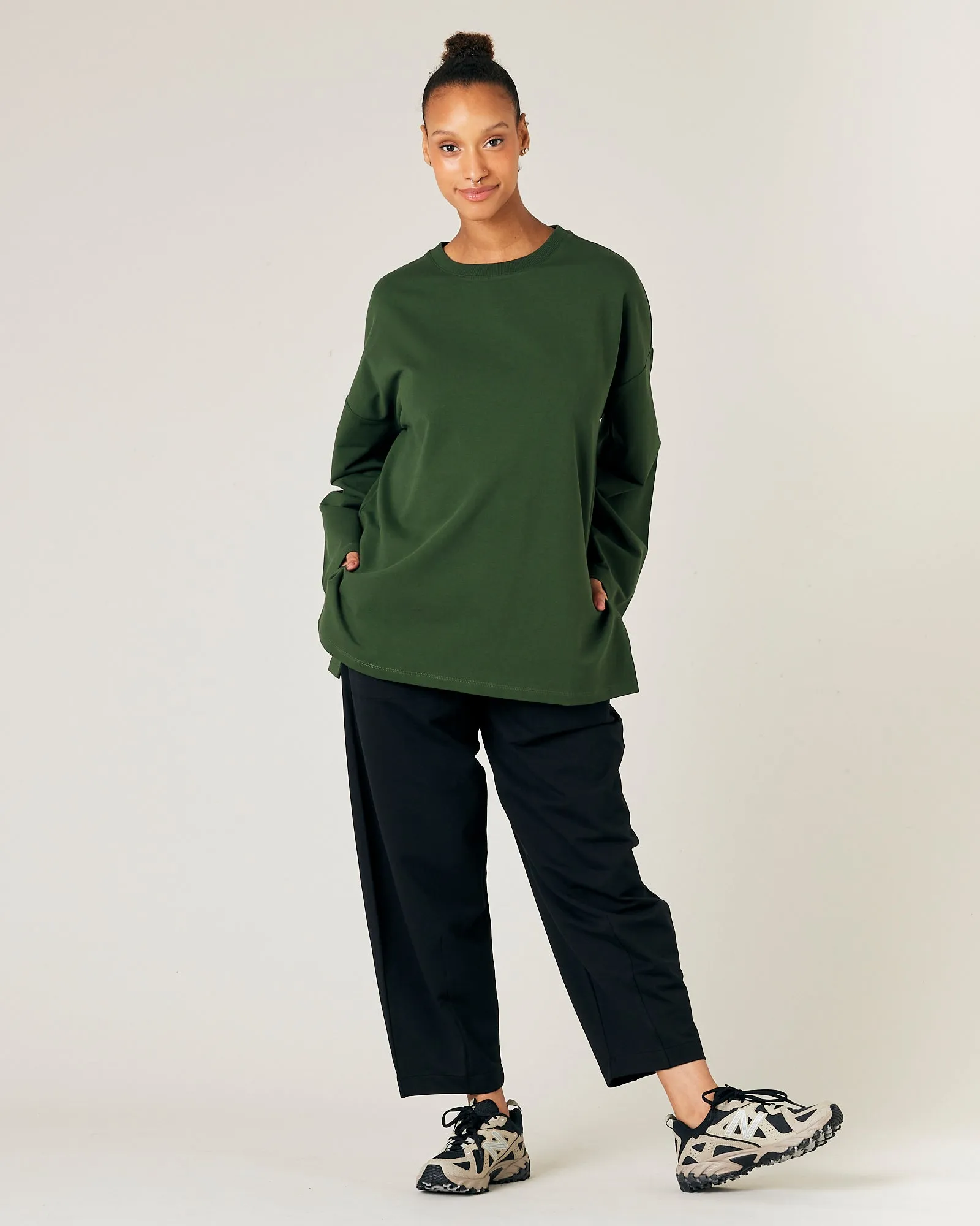 Huxley Kombu Green Cotton Jersey Top sold by Beyond Nine