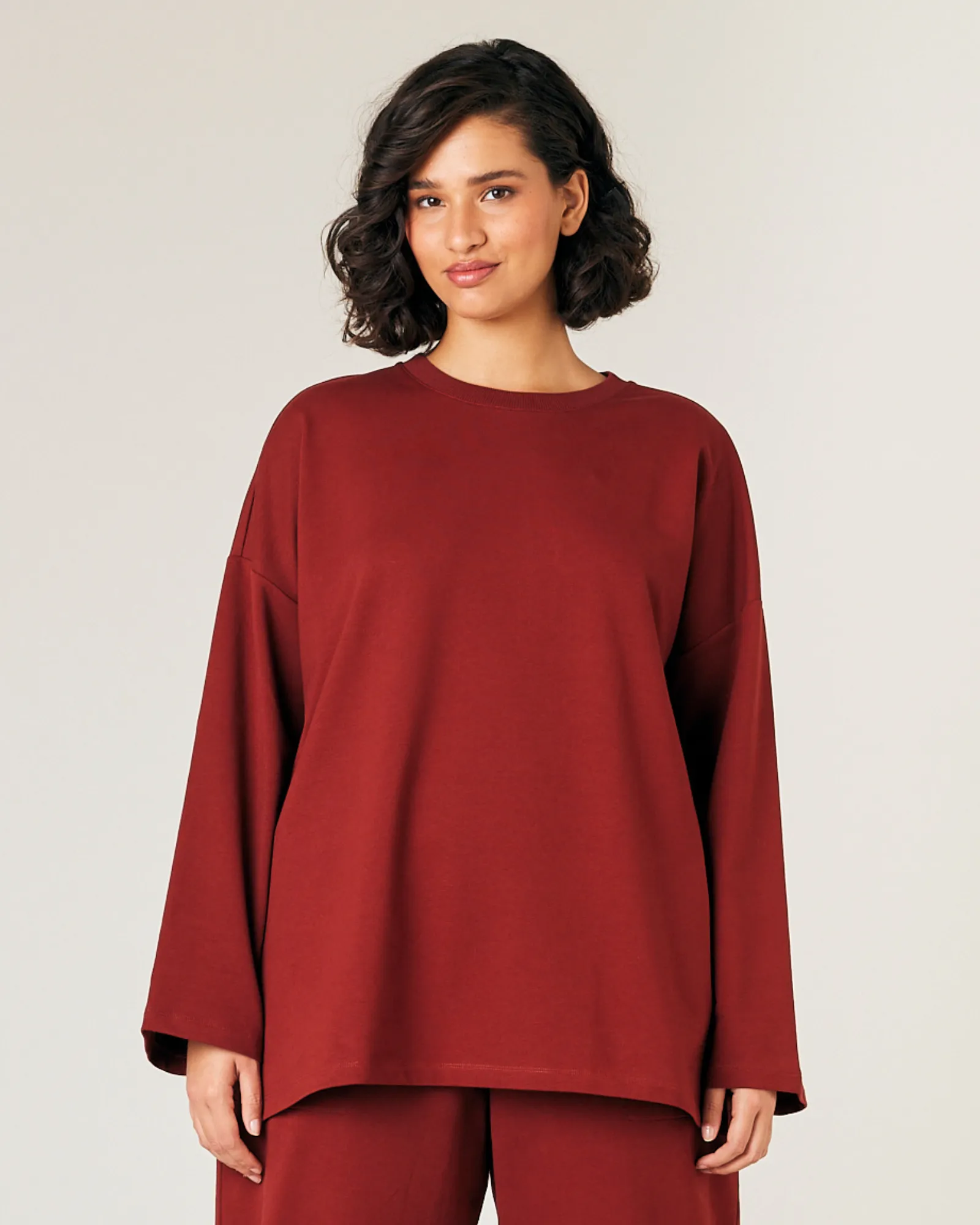 Huxley Fired Brick Cotton Jersey Top sold by Beyond Nine