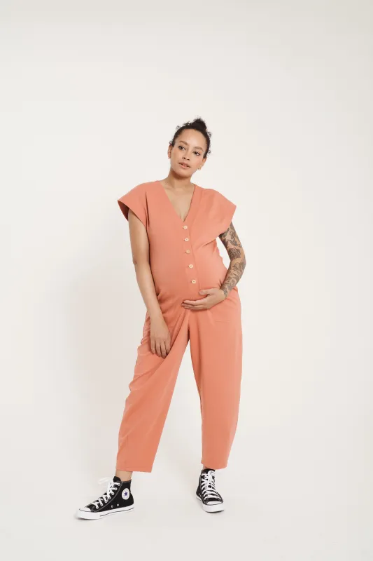 Frankie Jumpsuit - Soft Terracotta sold by Beyond Nine