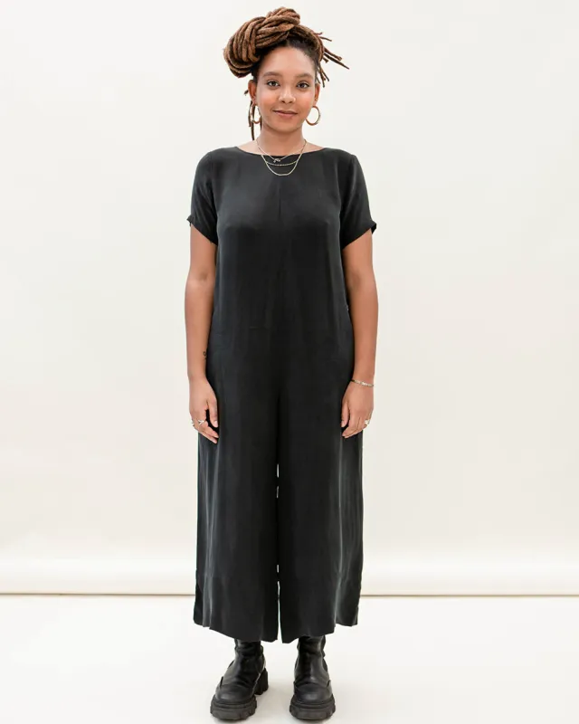 Celine Black Cupro Jumpsuit sold by Beyond Nine