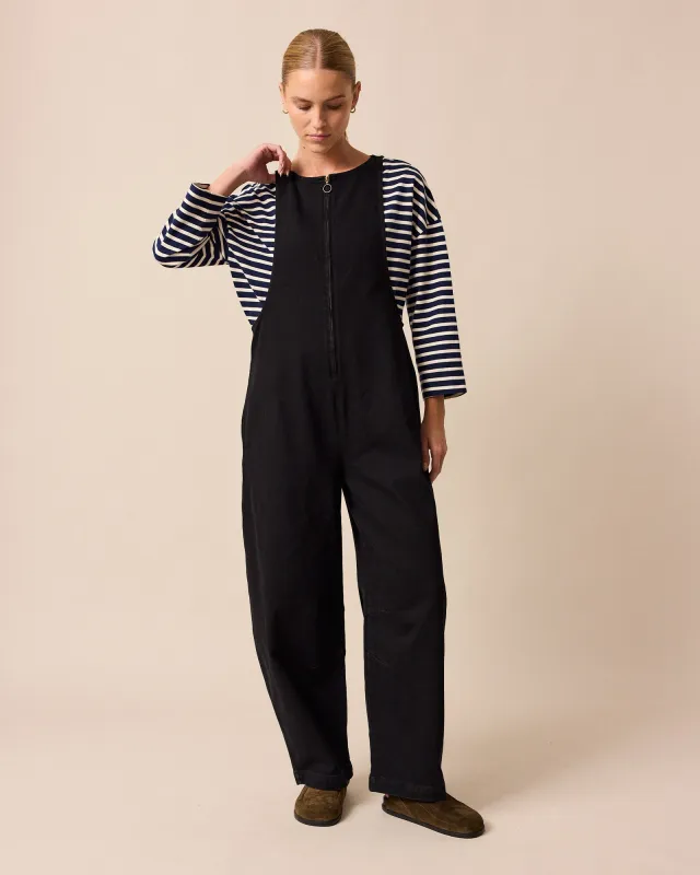 Ada Washed Black Denim Jumpsuit sold by Beyond Nine