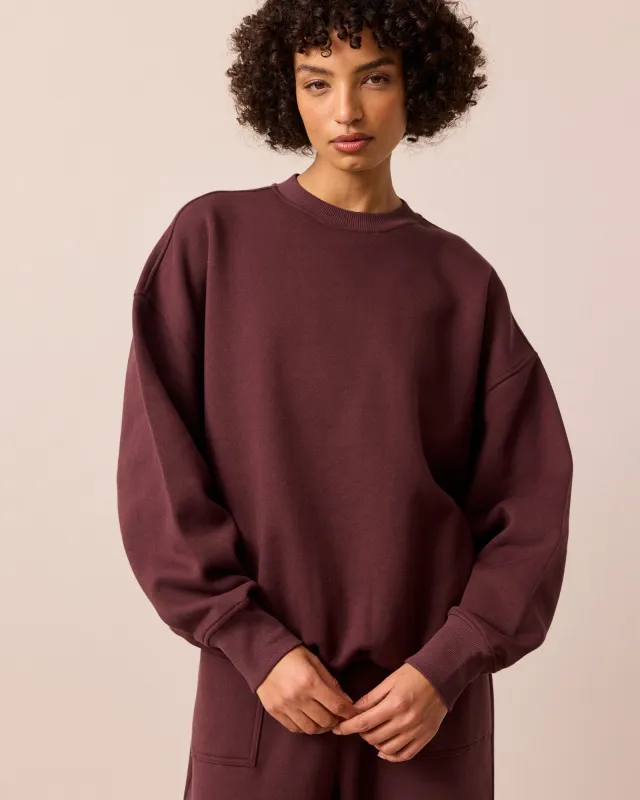 Riley Burgundy Fleeceback Jersey Jumper sold by Beyond Nine