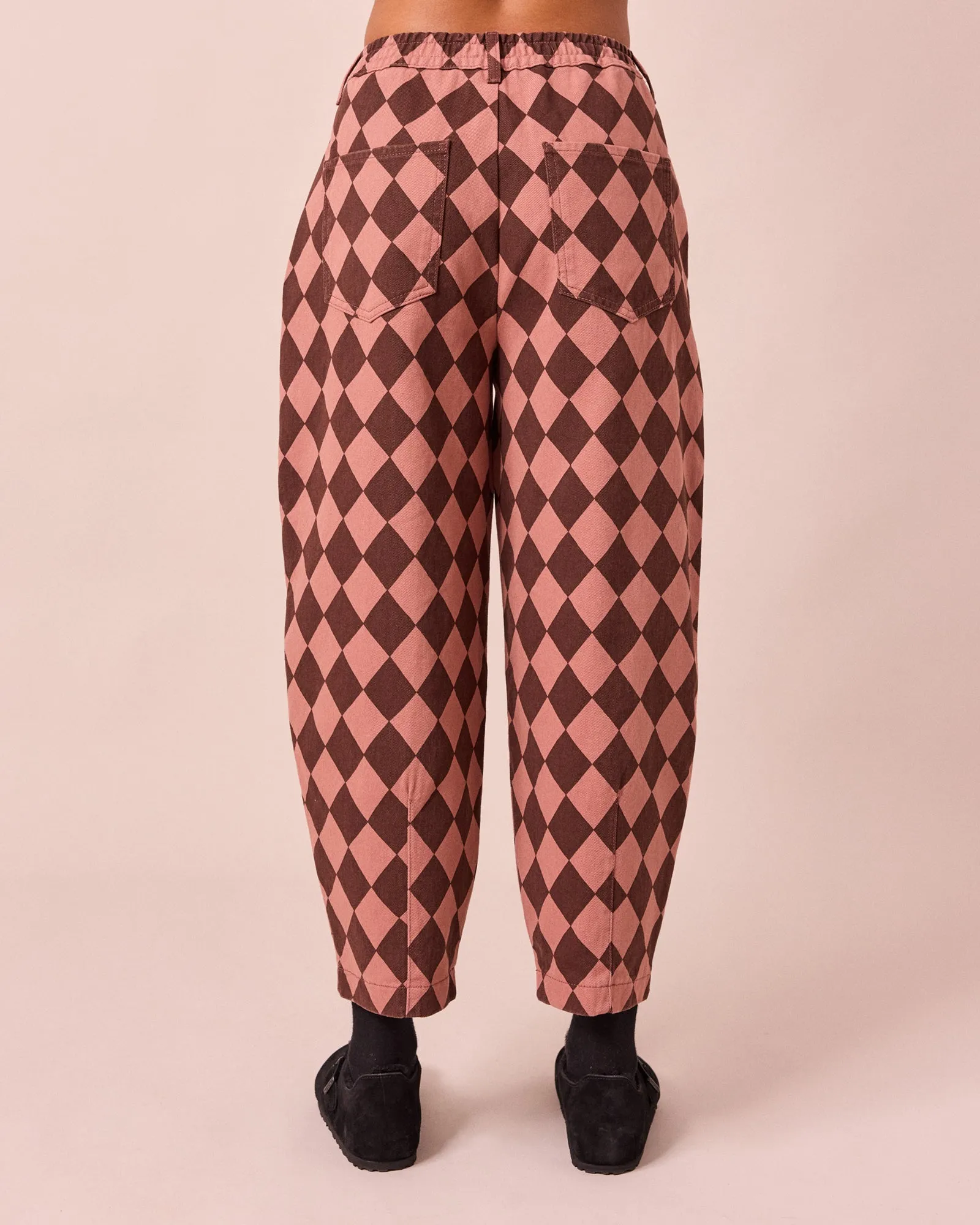 Remi Clay Pink & Chocolate Harlequin Denim Jeans sold by Beyond Nine product image thumbnail 4