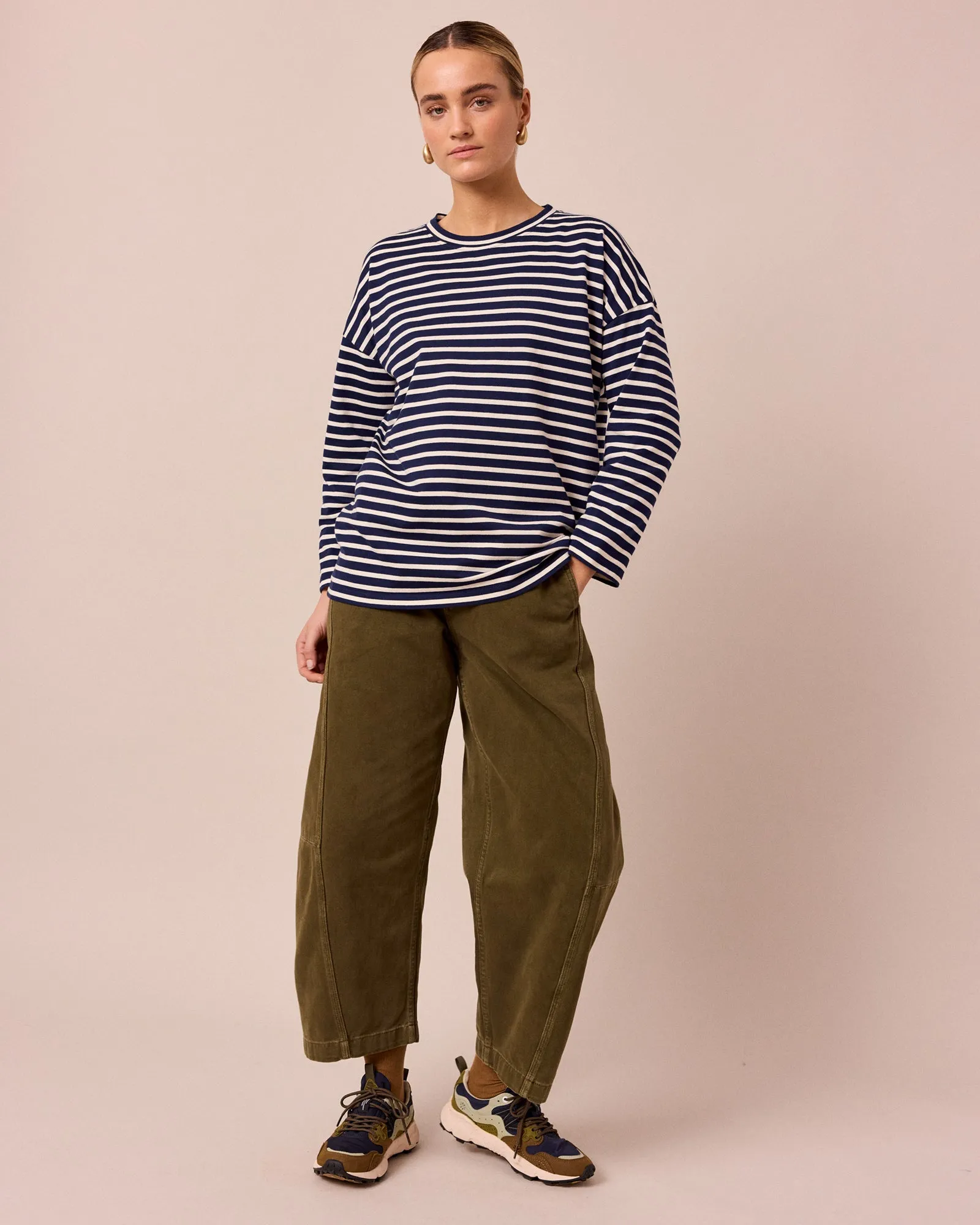 Robyn Navy & Ecru Stripe Jersey Top sold by Beyond Nine product image thumbnail 2