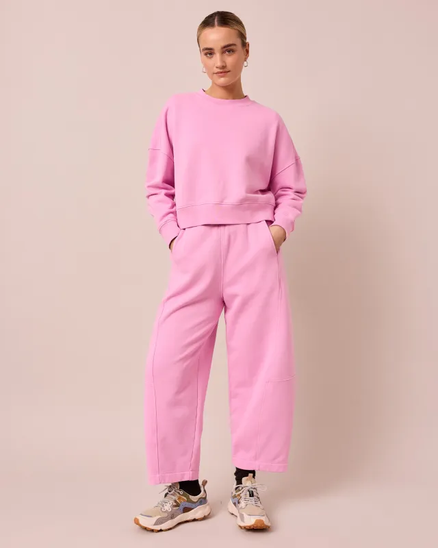 Lyra Washed Pink Fleeceback Jersey Trousers sold by Beyond Nine