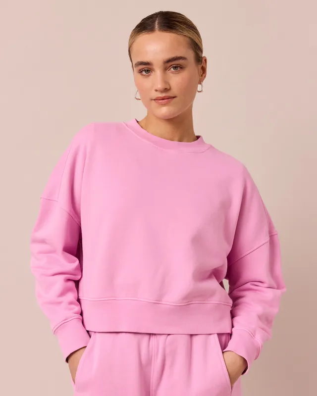 Eden Washed Pink Fleeceback Jersey Jumper sold by Beyond Nine