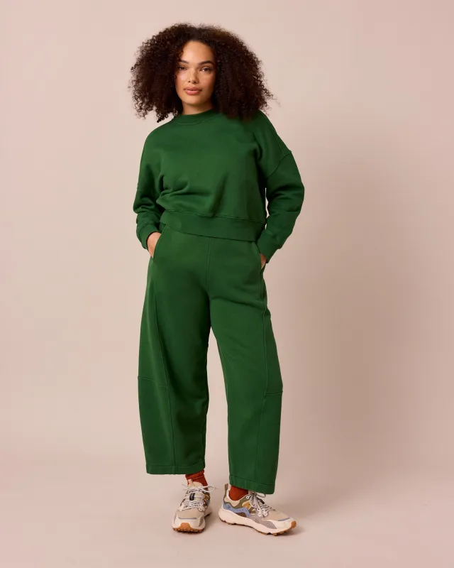 Lyra Verdant Green Fleeceback Jersey Trousers sold by Beyond Nine