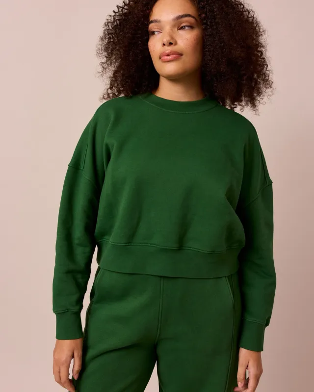 Eden Verdant Green Fleeceback Jersey Jumper sold by Beyond Nine