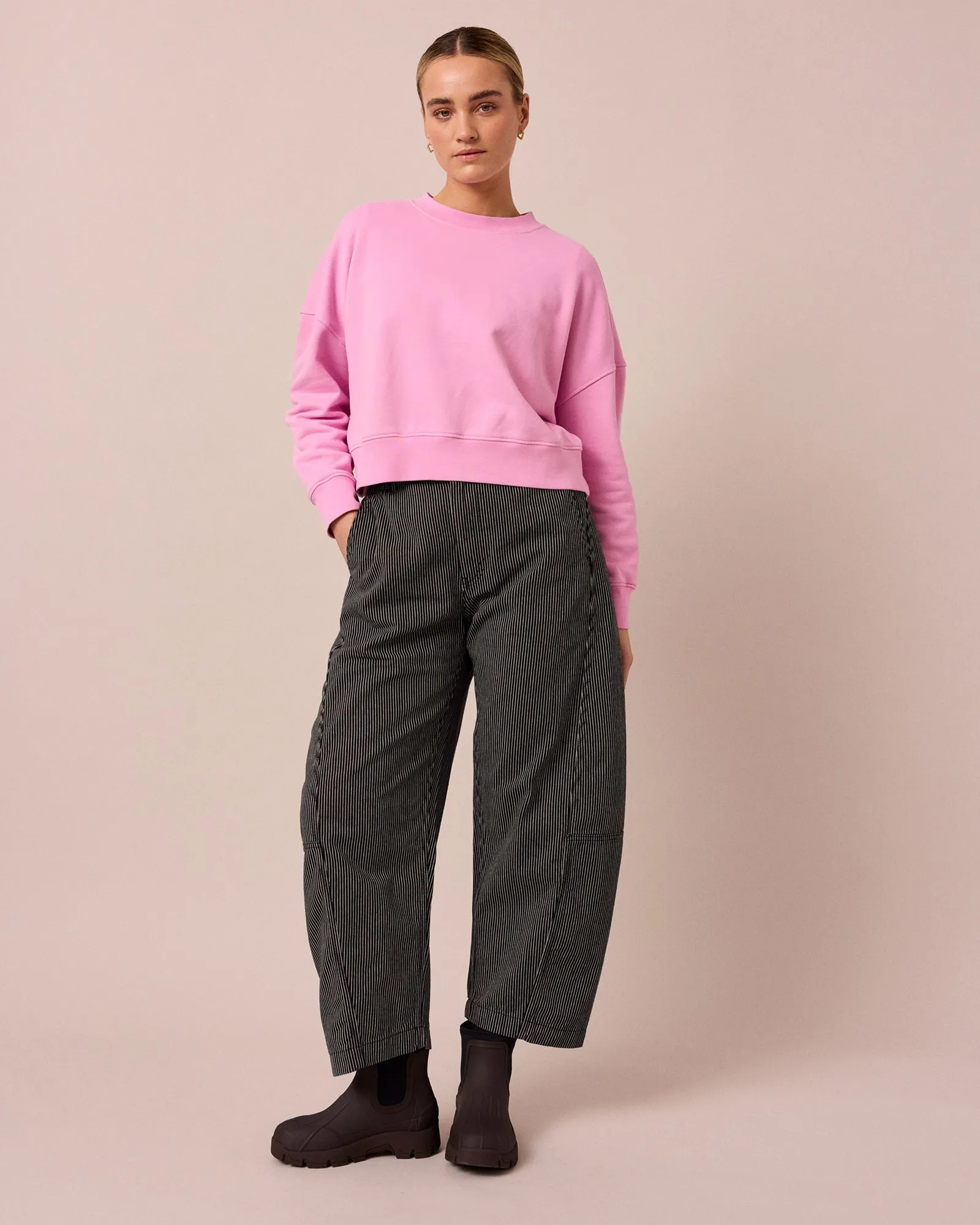 Tori Black Hickory Stripe Denim Jeans sold by Beyond Nine