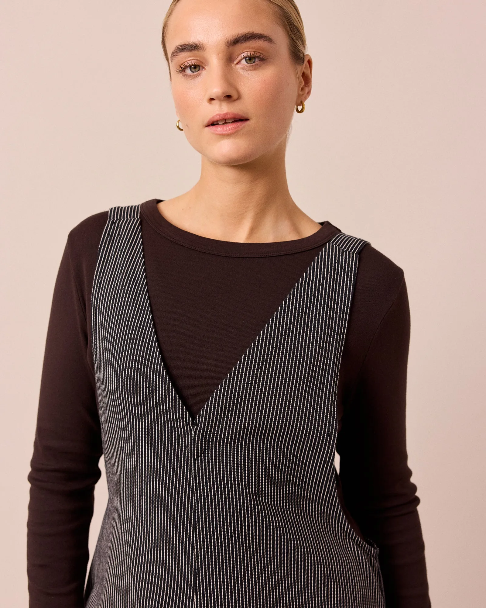 Ottie Black Hickory Stripe Denim Jumpsuit sold by Beyond Nine product image thumbnail 2