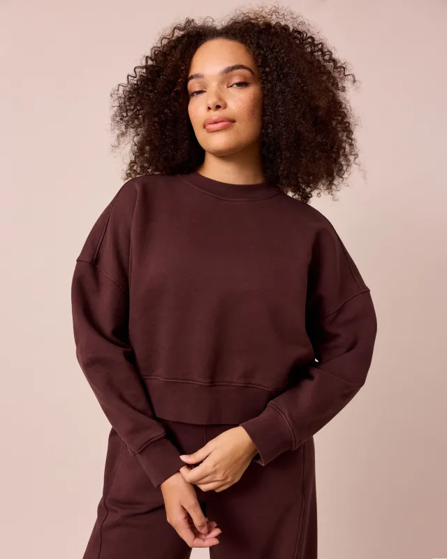 Eden Black Cherry Fleeceback Jersey Jumper sold by Beyond Nine