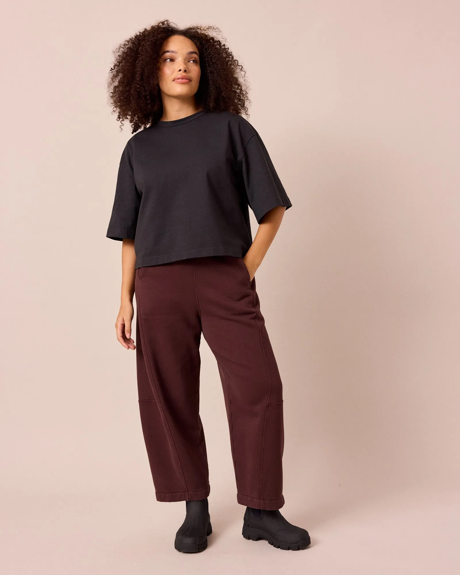Lyra Black Cherry Fleeceback Jersey Trousers sold by Beyond Nine product image thumbnail 3