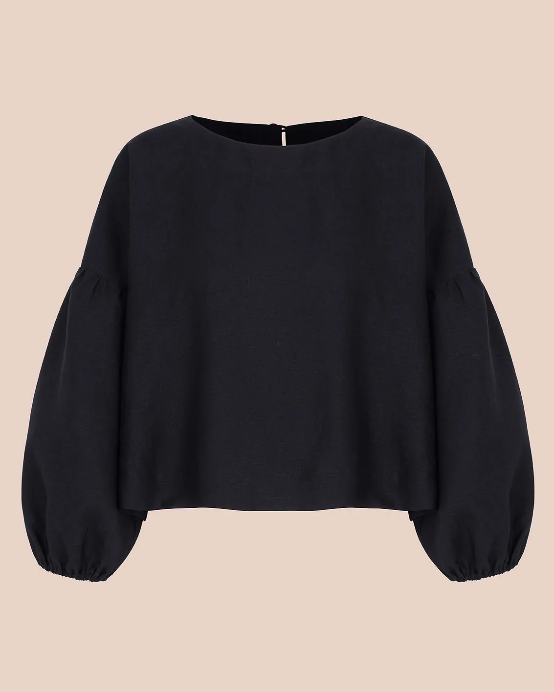 Aisha Black Linen Top sold by Beyond Nine