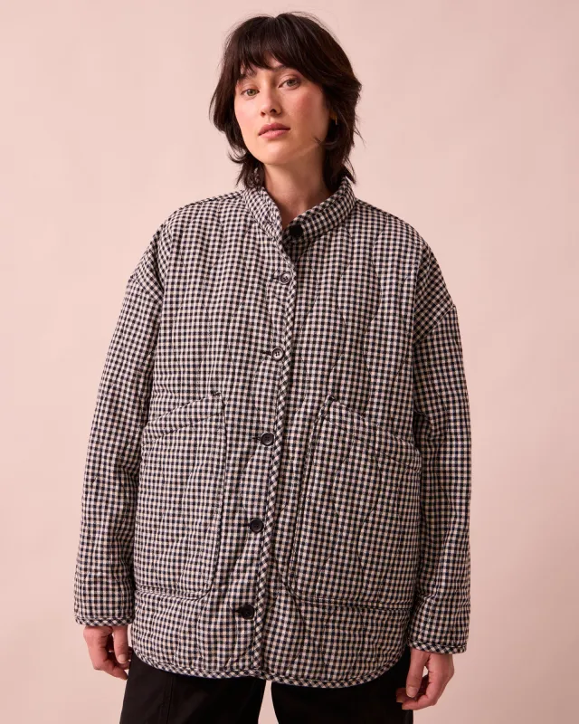 Rue Black & White Mini Gingham Denim Jacket sold by Beyond Nine