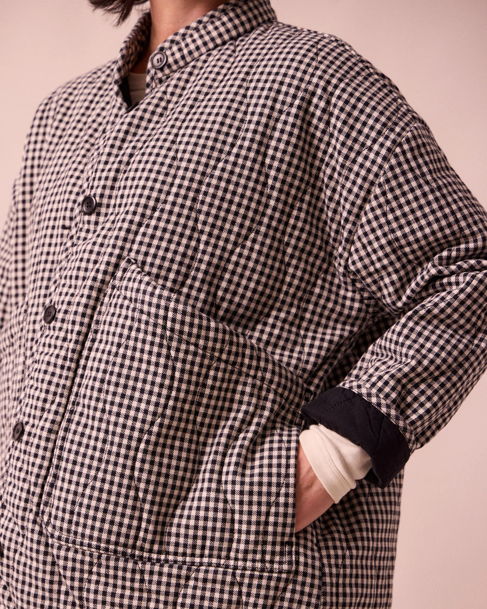 Rue Black & White Mini Gingham Denim Jacket sold by Beyond Nine product image thumbnail 3