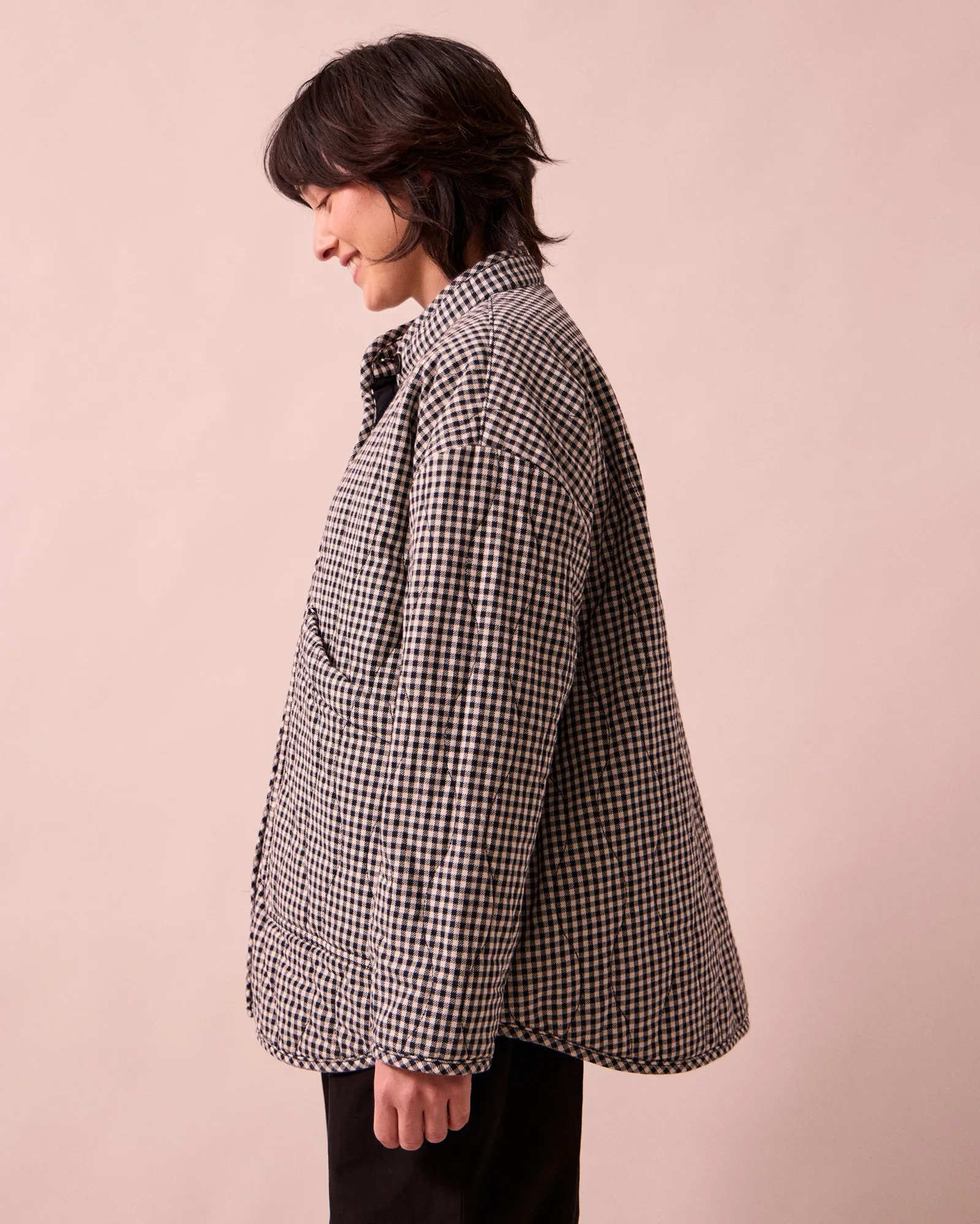 Rue Black & White Mini Gingham Denim Jacket sold by Beyond Nine product image thumbnail 4