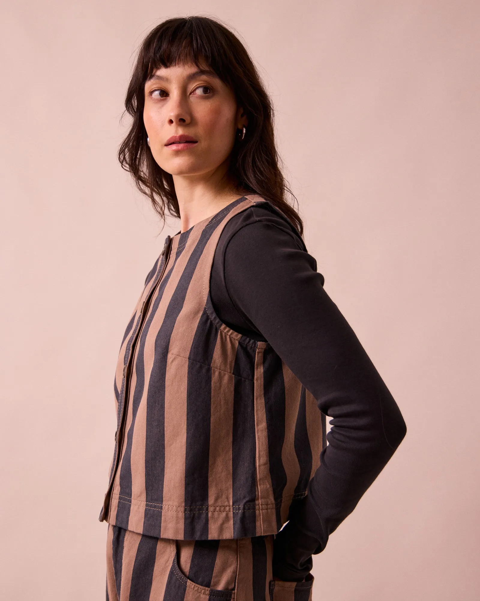 Elodie Graphite & Mocha Denim Top sold by Beyond Nine product image thumbnail 2