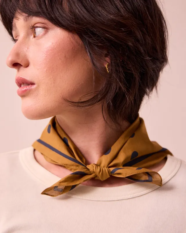 Cotton Neckerchief Toffee Spot sold by Beyond Nine