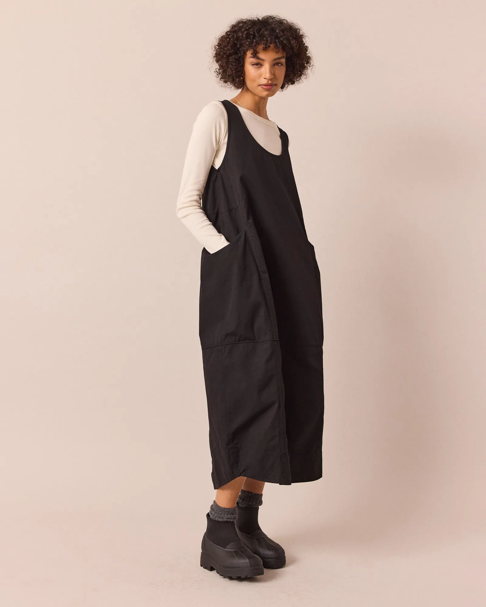 Naima Black Heavy Cotton Dress sold by Beyond Nine product image thumbnail 4