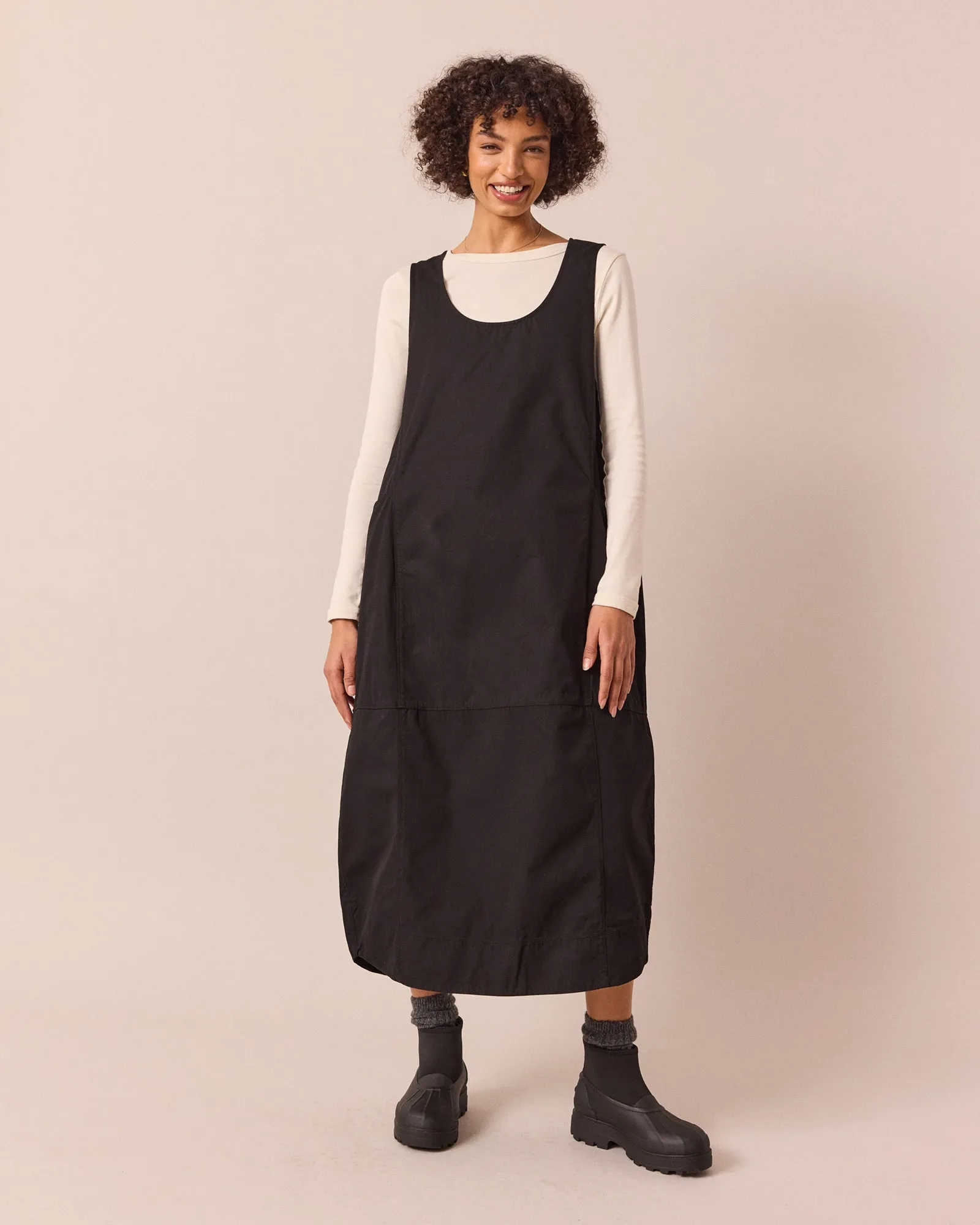 Naima Black Heavy Cotton Dress sold by Beyond Nine