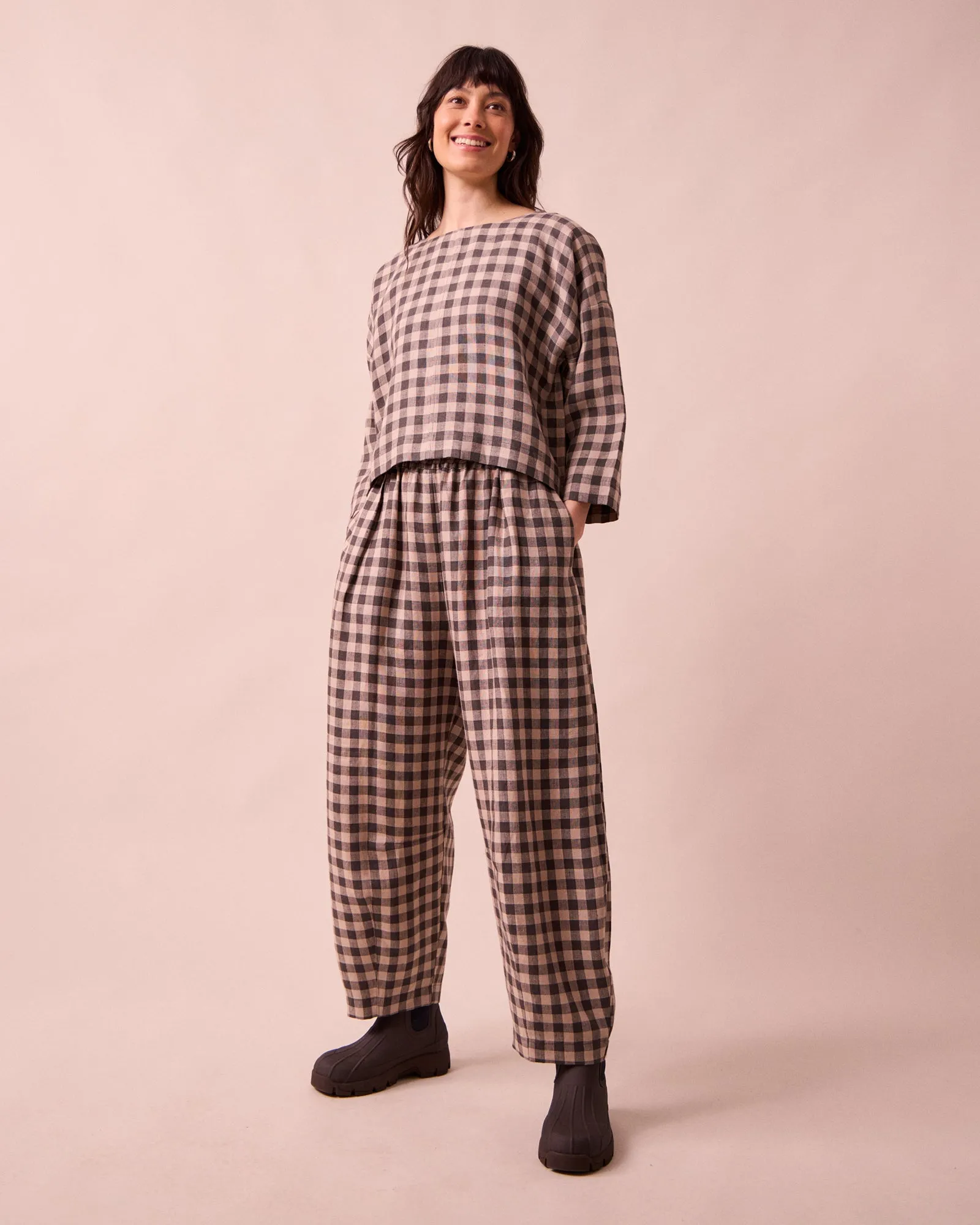 Daisy Stone Gingham Linen Trousers sold by Beyond Nine product image thumbnail 2