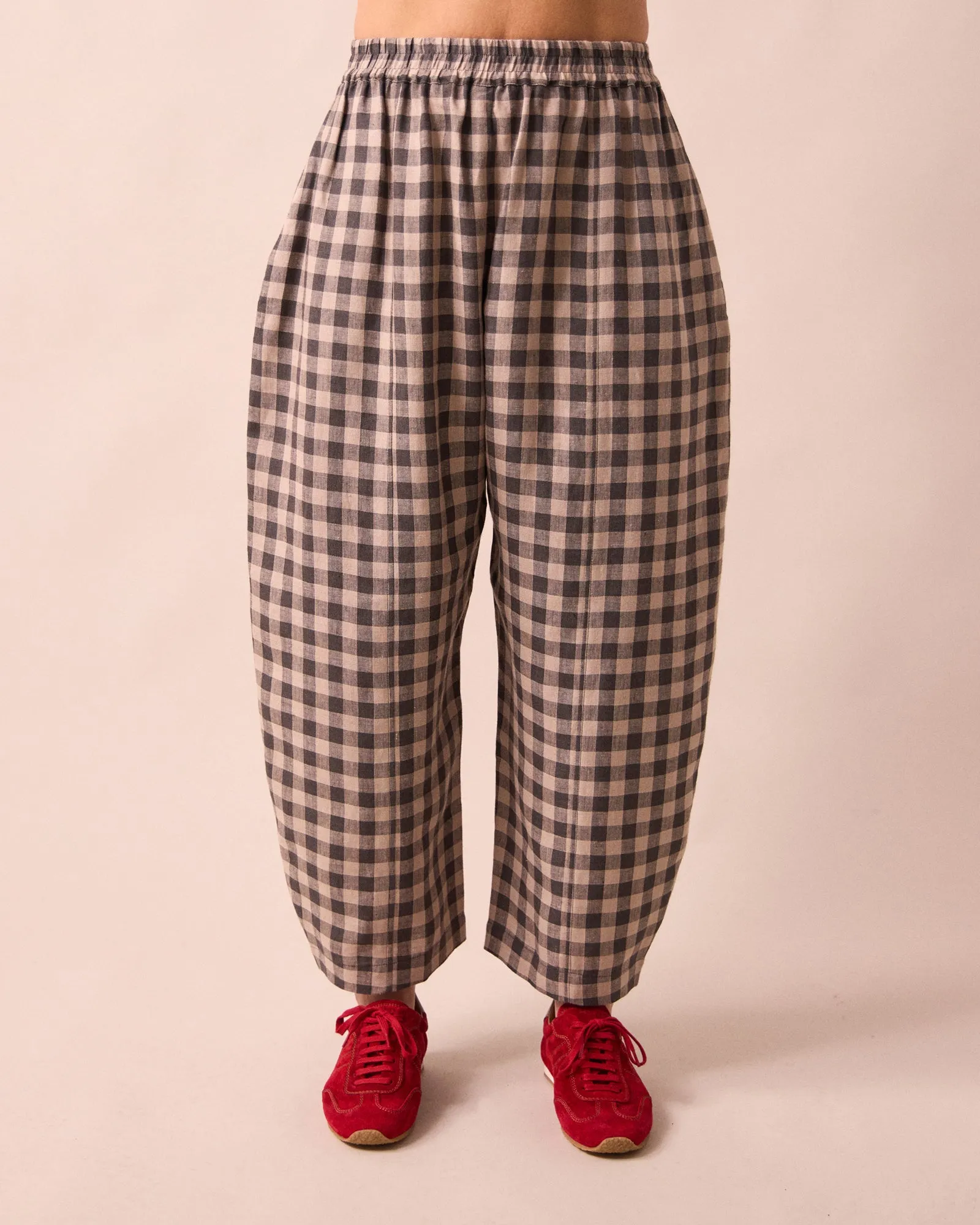 Mabel Stone Gingham Linen Trousers sold by Beyond Nine product image thumbnail 3