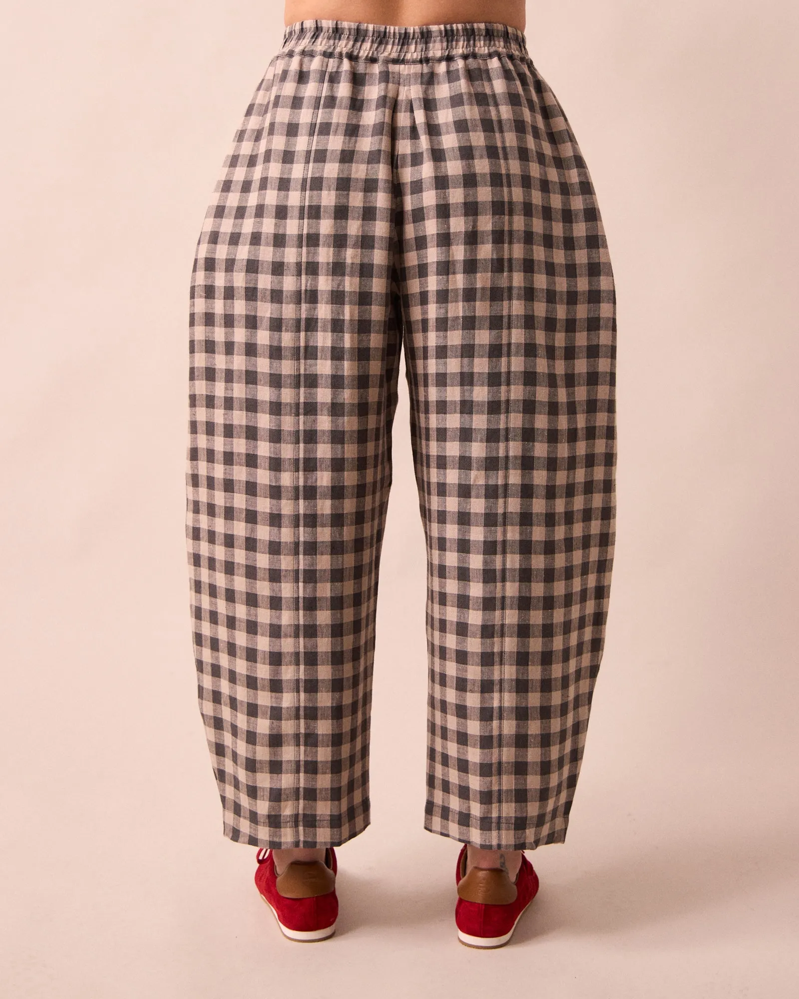Mabel Stone Gingham Linen Trousers sold by Beyond Nine product image thumbnail 4