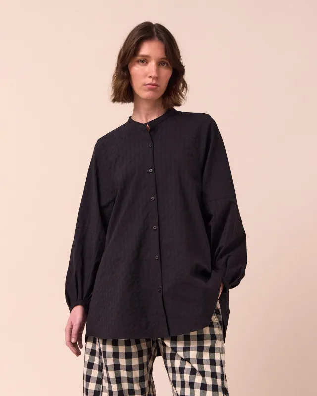 Mia Black Cotton Shirt made by Beyond Nine