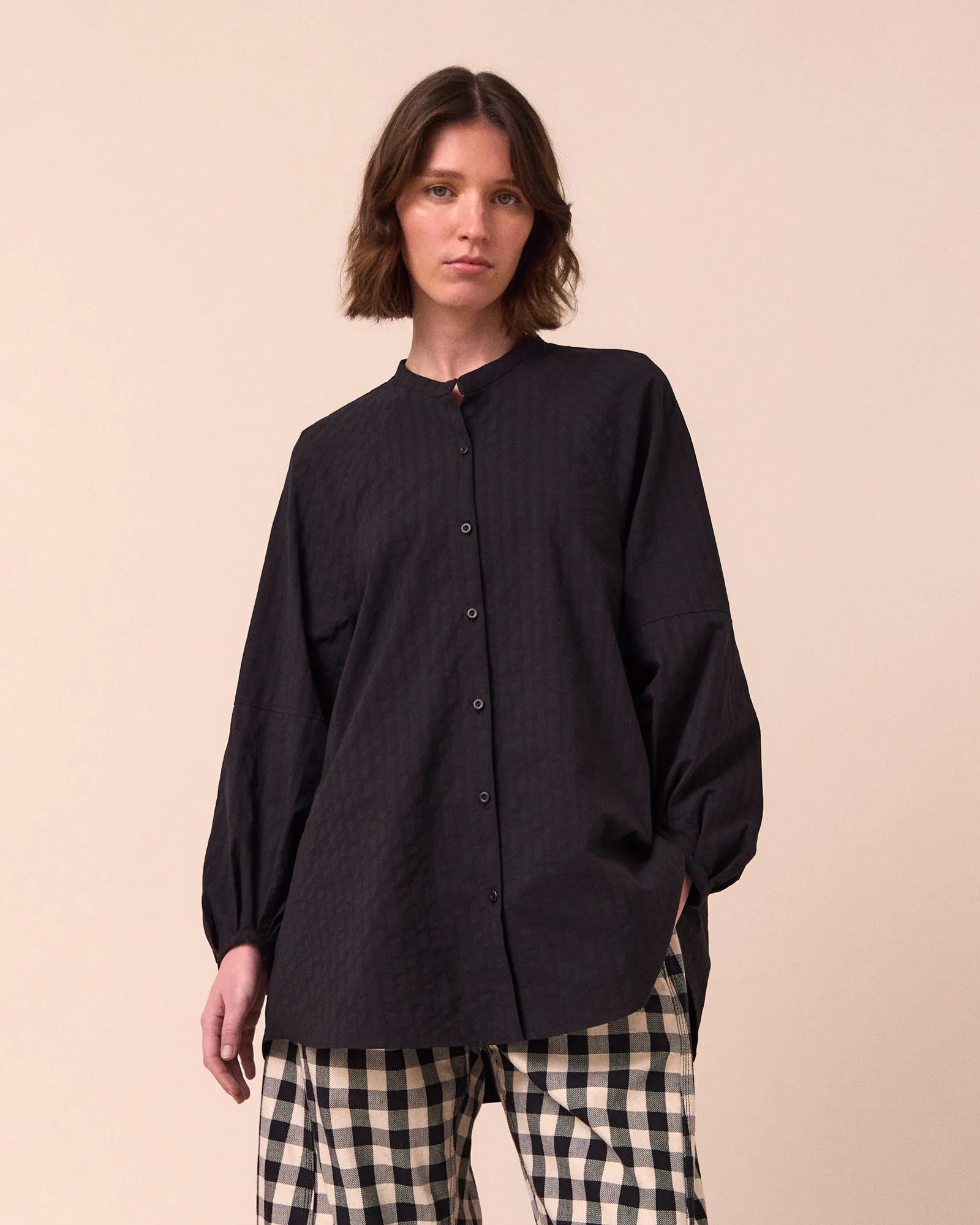 Mia Black Cotton Shirt sold by Beyond Nine