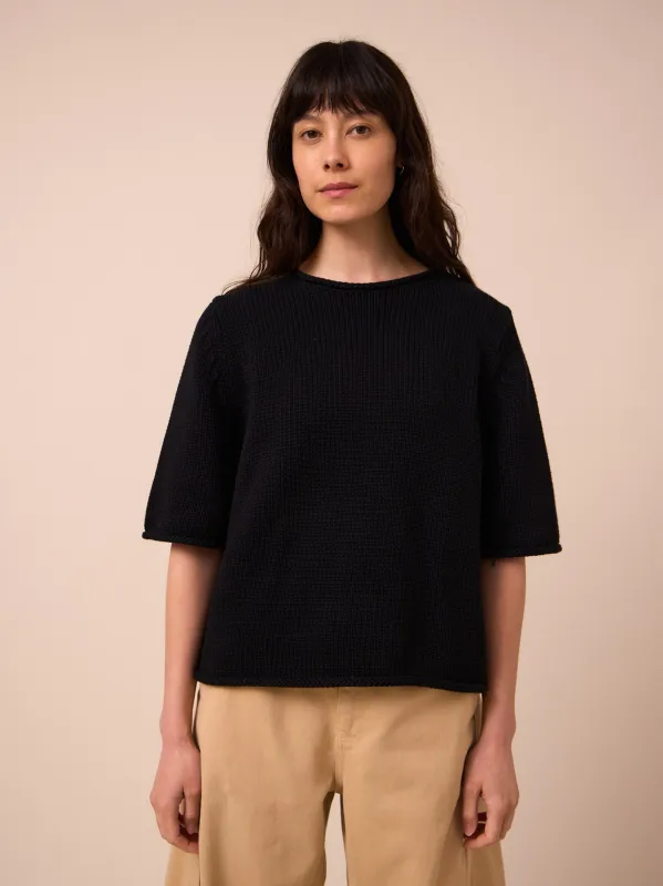 Bailey Black Cotton T-Shirt sold by Beyond Nine