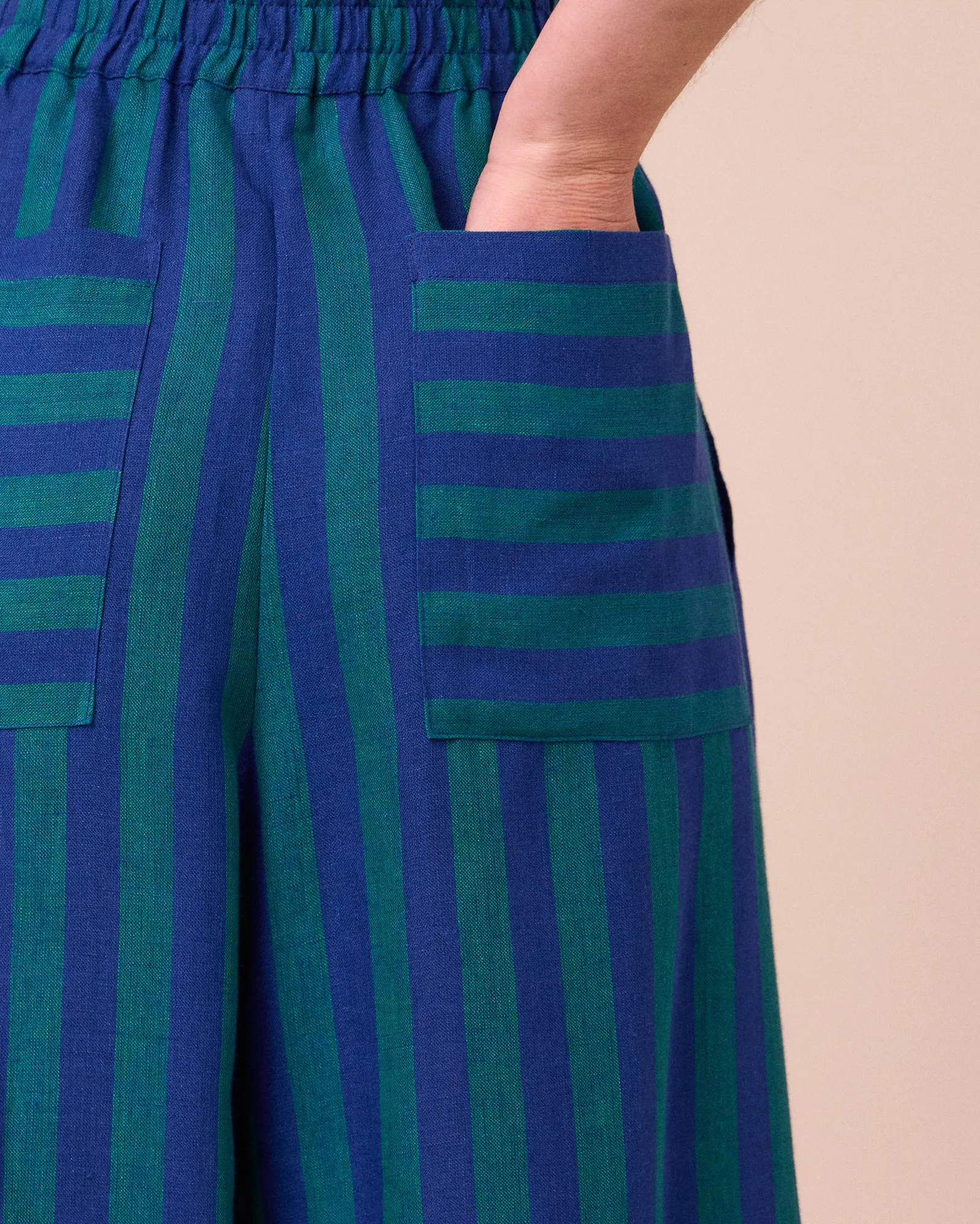 Bobbi Blue House Stripe Linen Trousers sold by Beyond Nine product image thumbnail 5