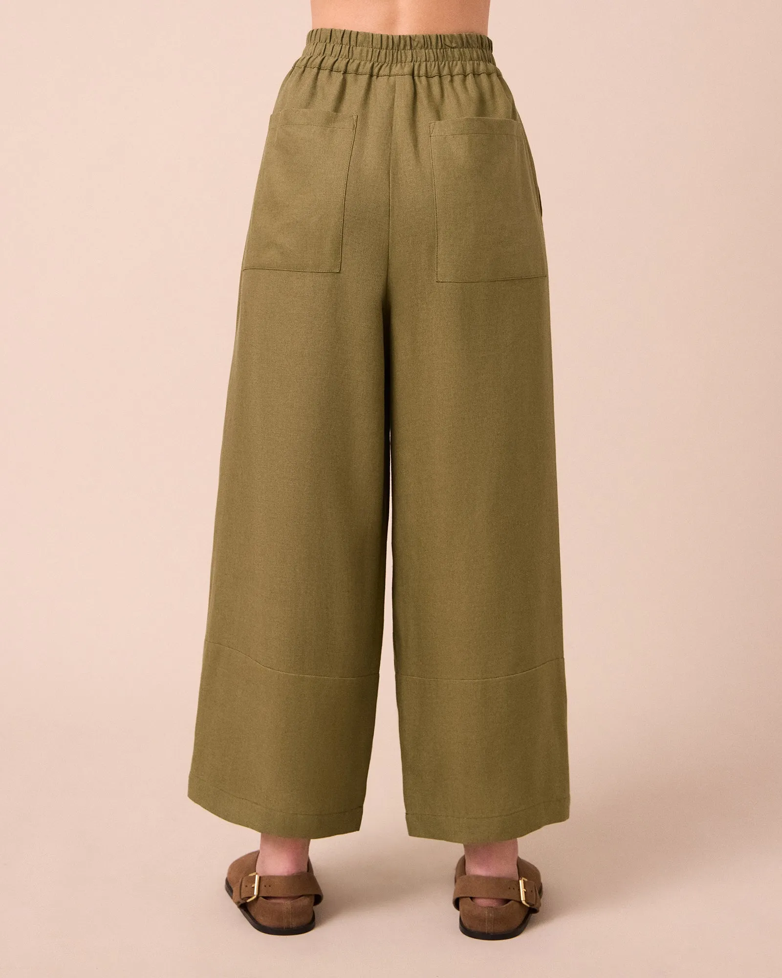 Bobbi Khaki Linen Trousers sold by Beyond Nine product image thumbnail 4