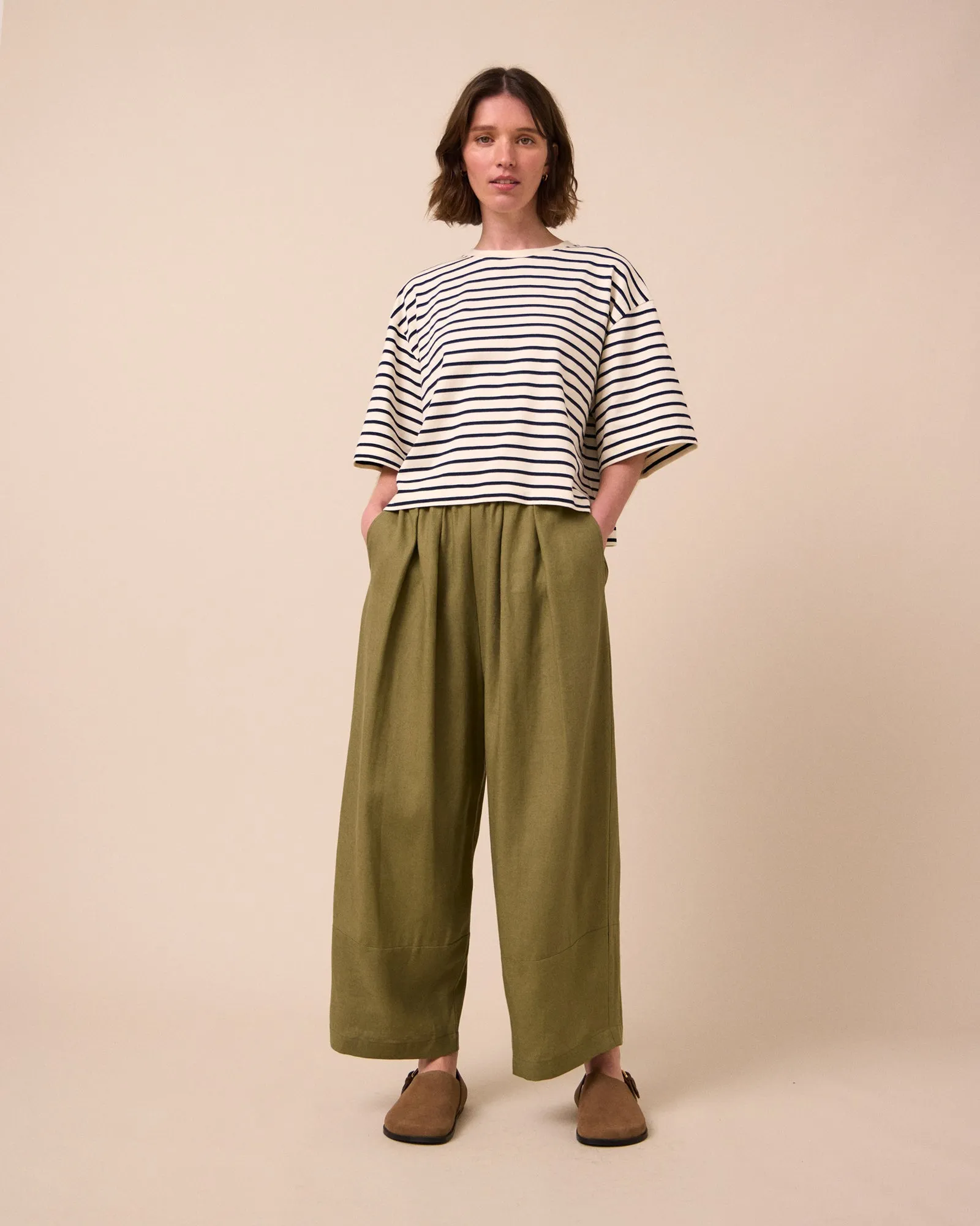 Bobbi Khaki Linen Trousers sold by Beyond Nine product image thumbnail 2
