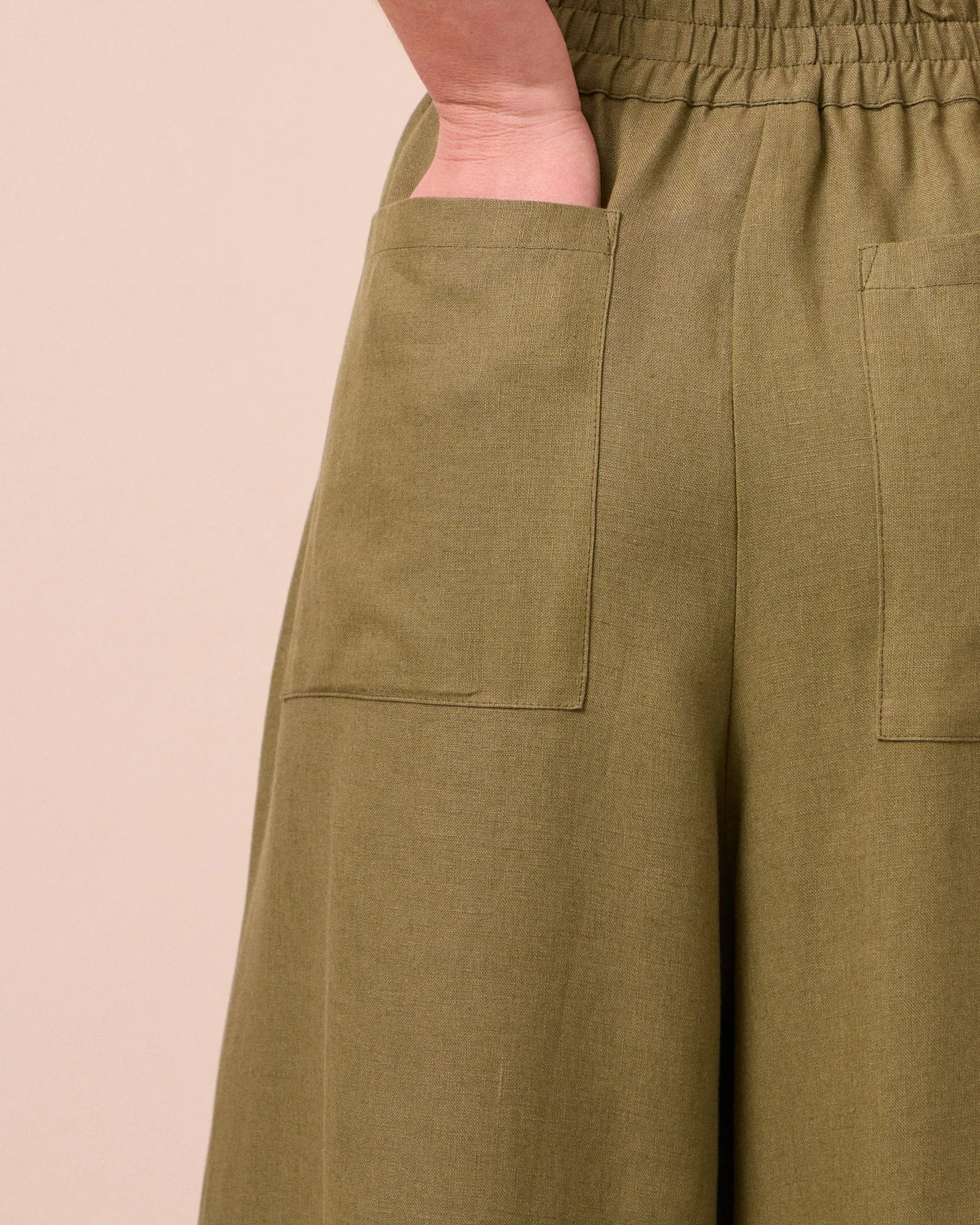 Bobbi Khaki Linen Trousers sold by Beyond Nine product image thumbnail 5