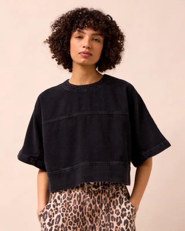 Eva Washed Black Denim T-Shirt made by Beyond Nine