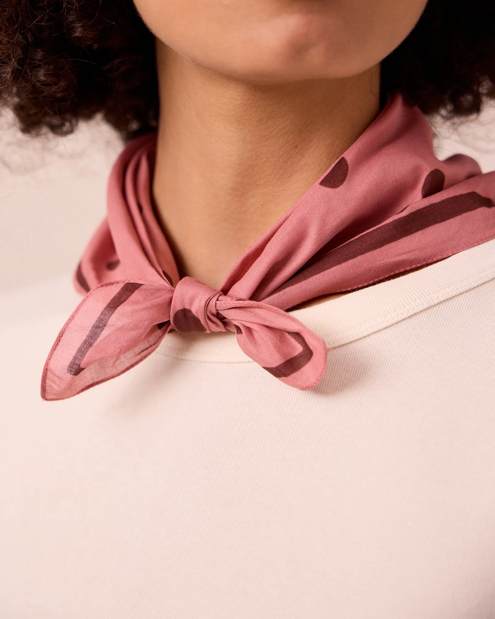 Clay Pink Spot Cotton Neckerchief sold by Beyond Nine product image thumbnail 2