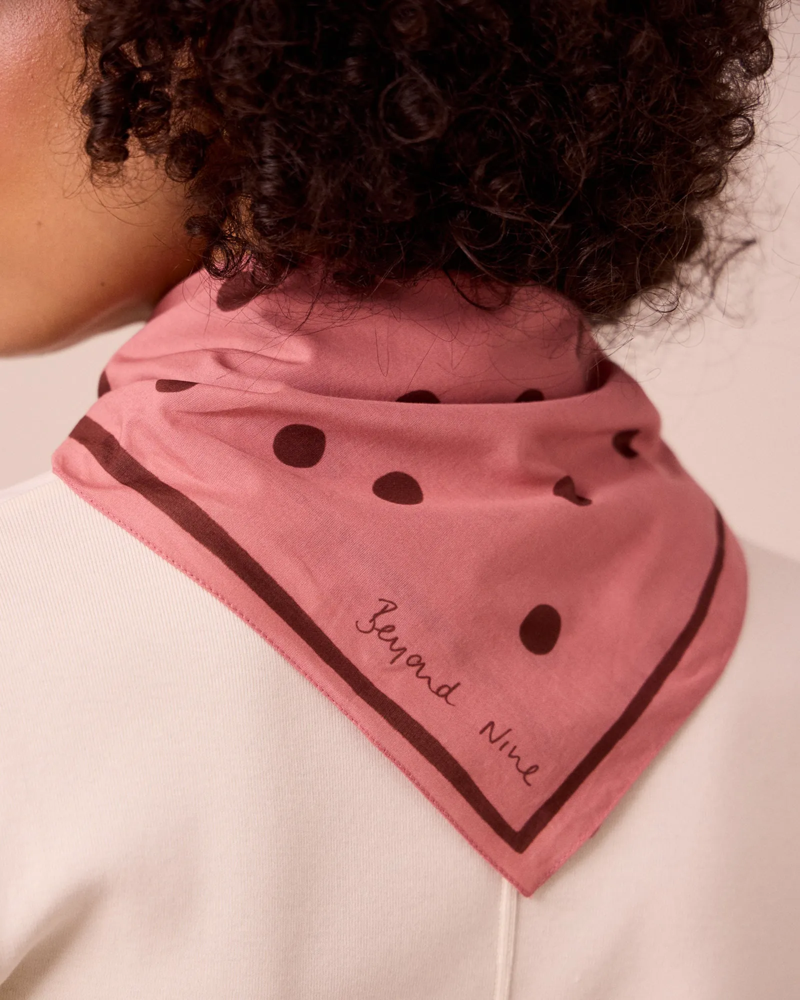 Clay Pink Spot Cotton Neckerchief sold by Beyond Nine product image thumbnail 3