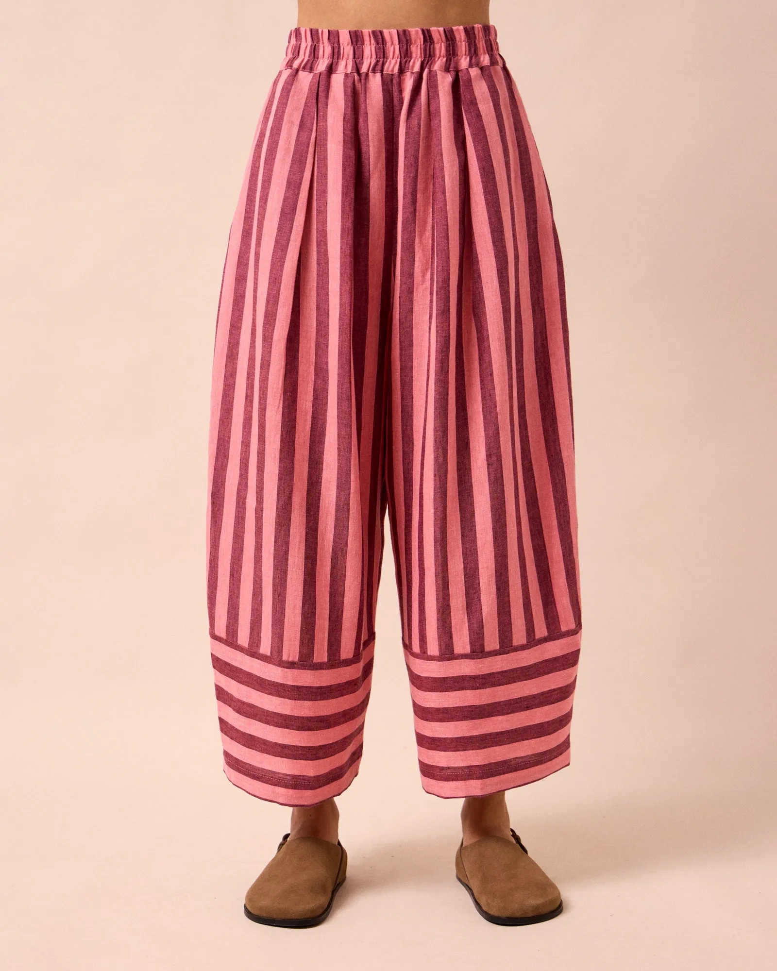 Bobbi Fiesta Pink Stripe Linen Trousers sold by Beyond Nine product image thumbnail 3