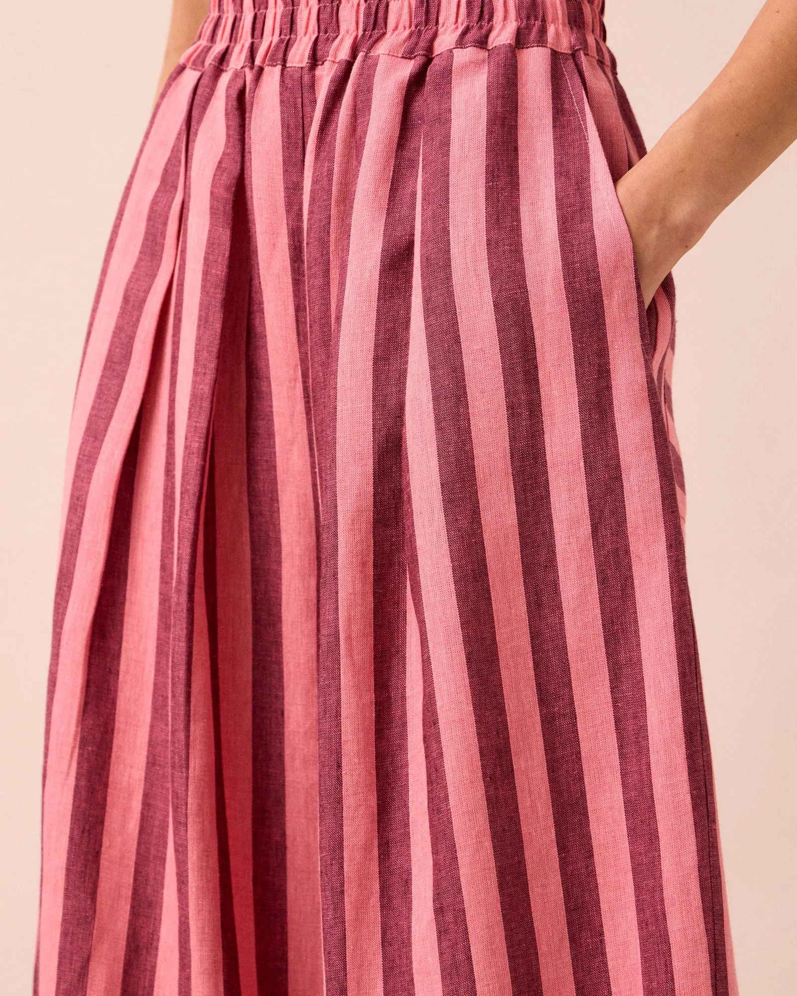 Bobbi Fiesta Pink Stripe Linen Trousers sold by Beyond Nine product image thumbnail 5