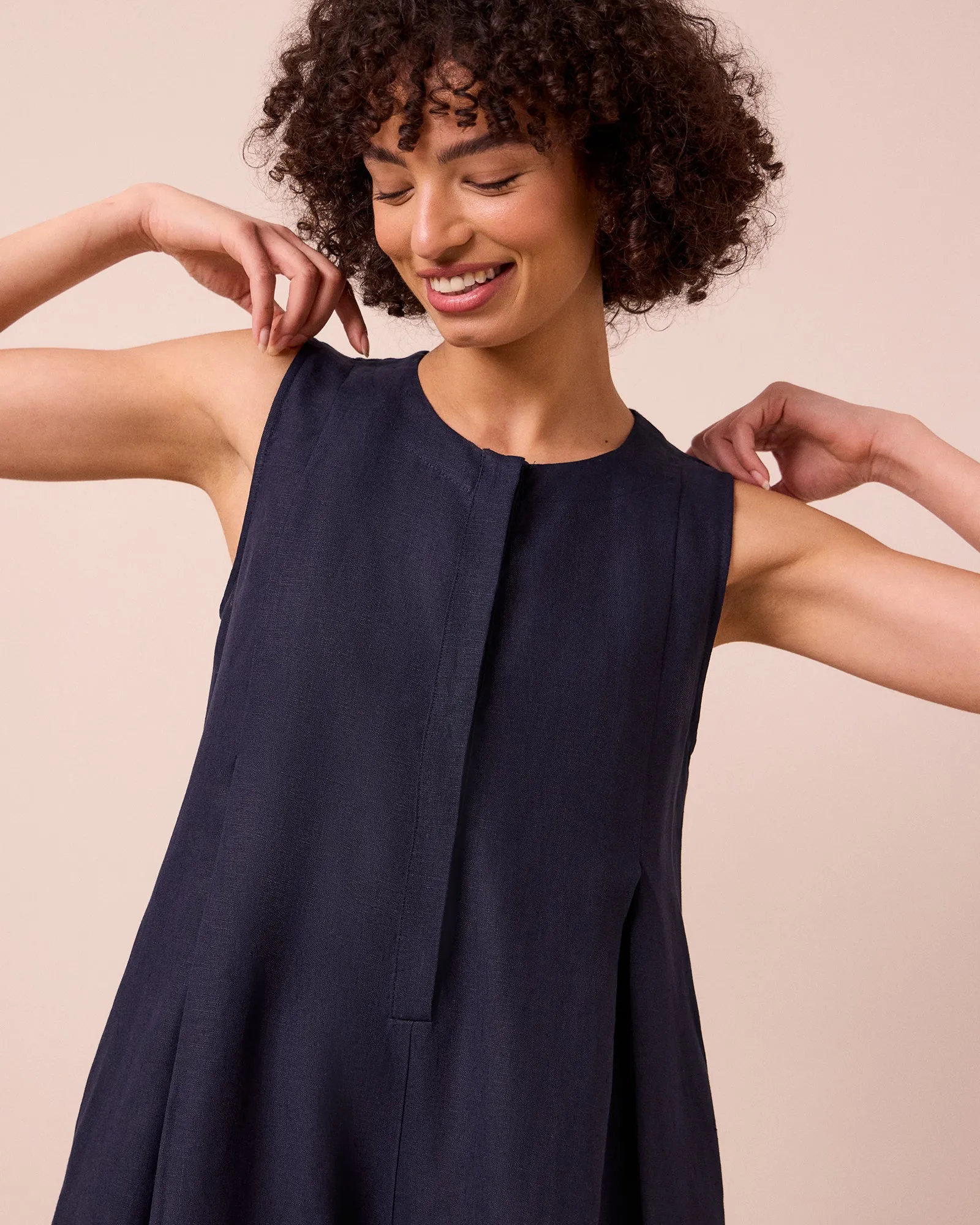Tula Navy Linen Jumpsuit sold by Beyond Nine product image thumbnail 4