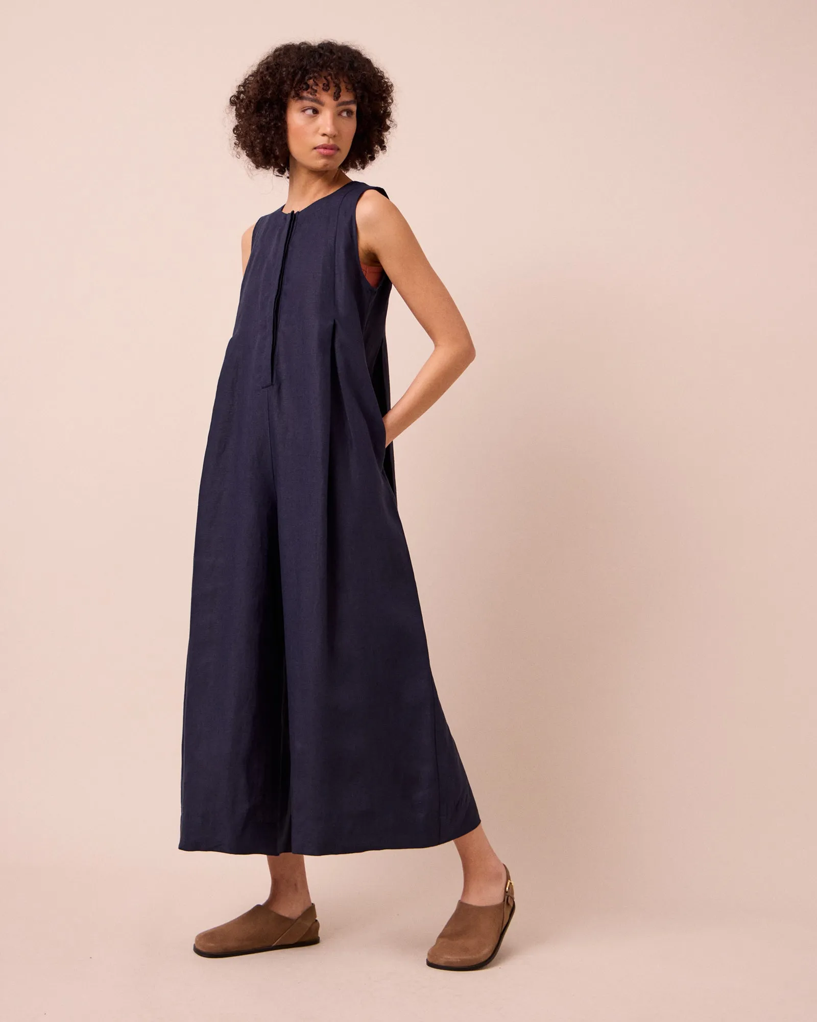 Tula Navy Linen Jumpsuit sold by Beyond Nine product image thumbnail 2