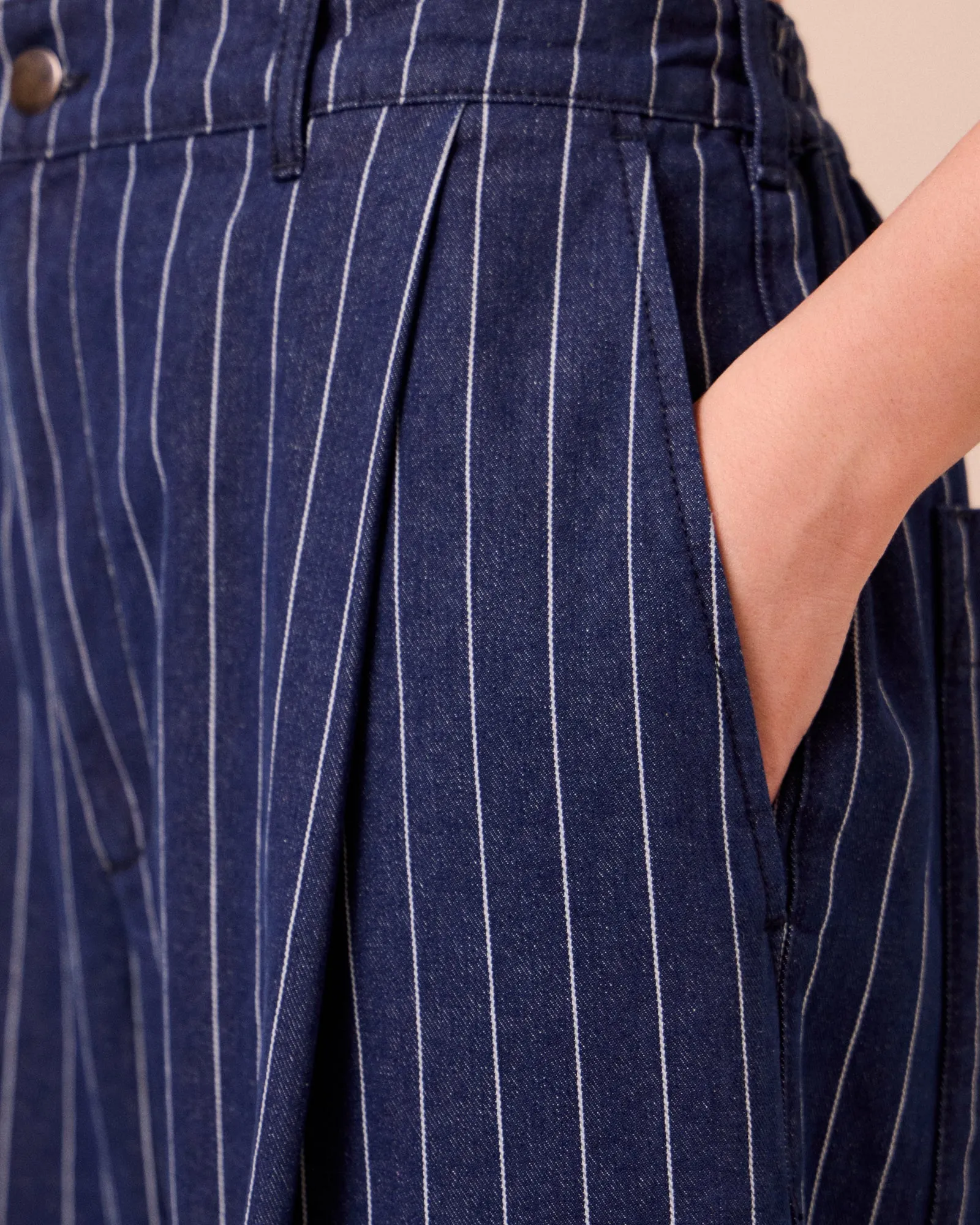 Blair Mid Blue Pinstripe Denim Jeans sold by Beyond Nine product image thumbnail 5