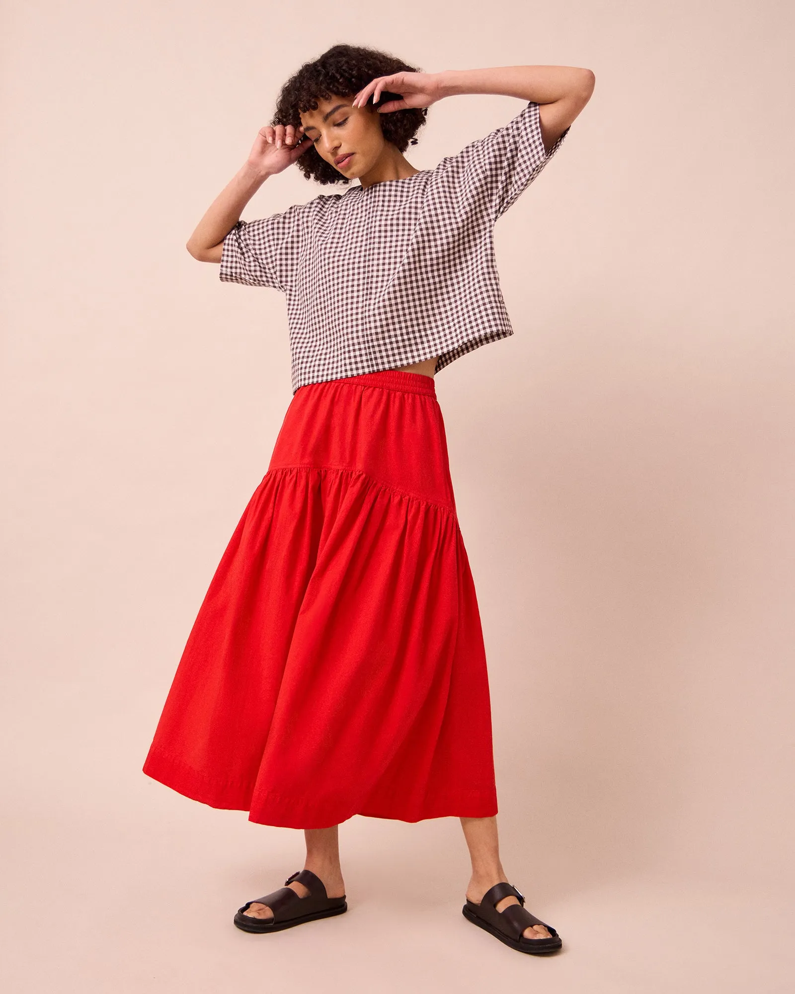 Lisa Ganache Gingham Cotton Linen Top sold by Beyond Nine product image thumbnail 2