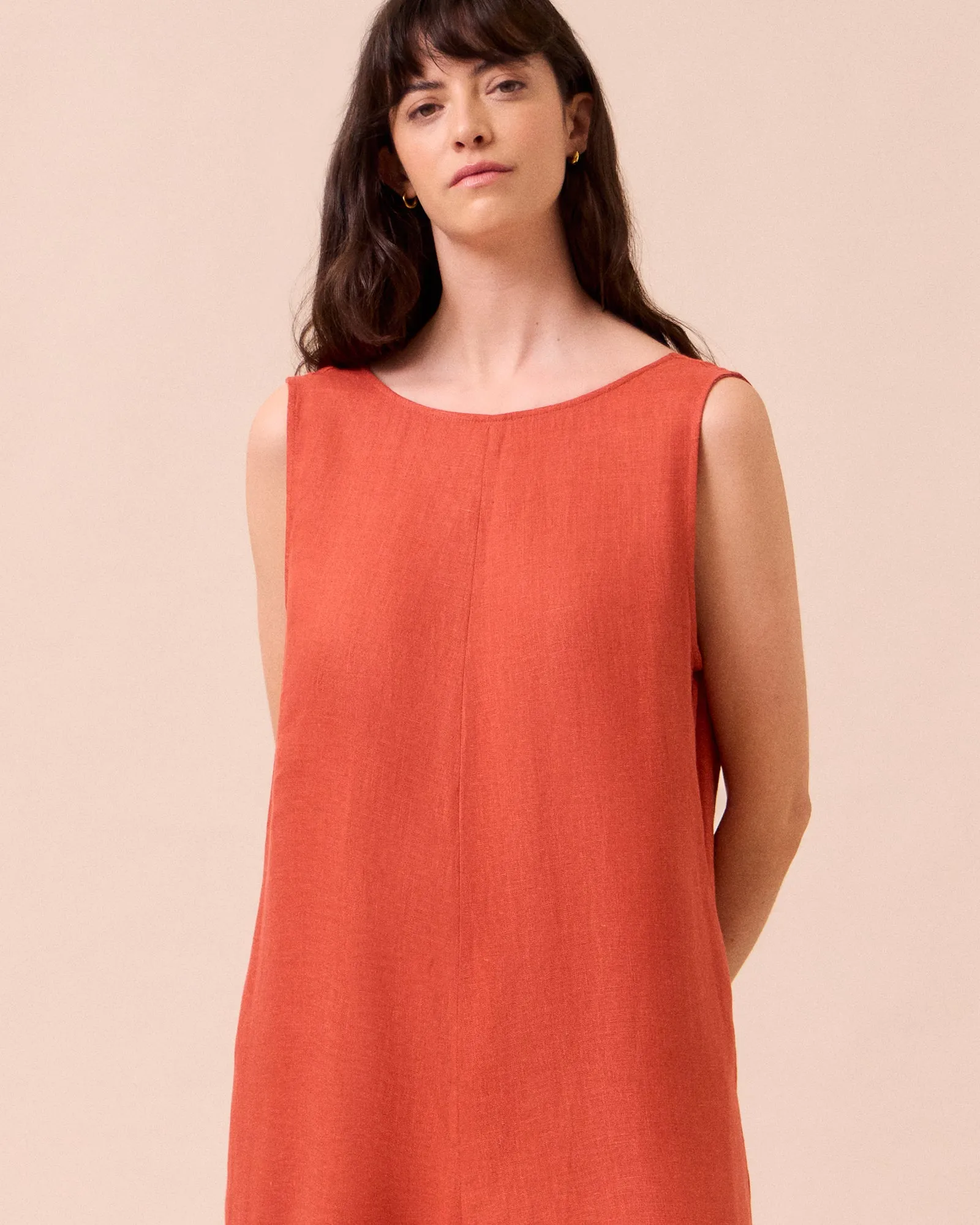 Vivienne Burnt Orange Linen Jumpsuit sold by Beyond Nine product image thumbnail 3