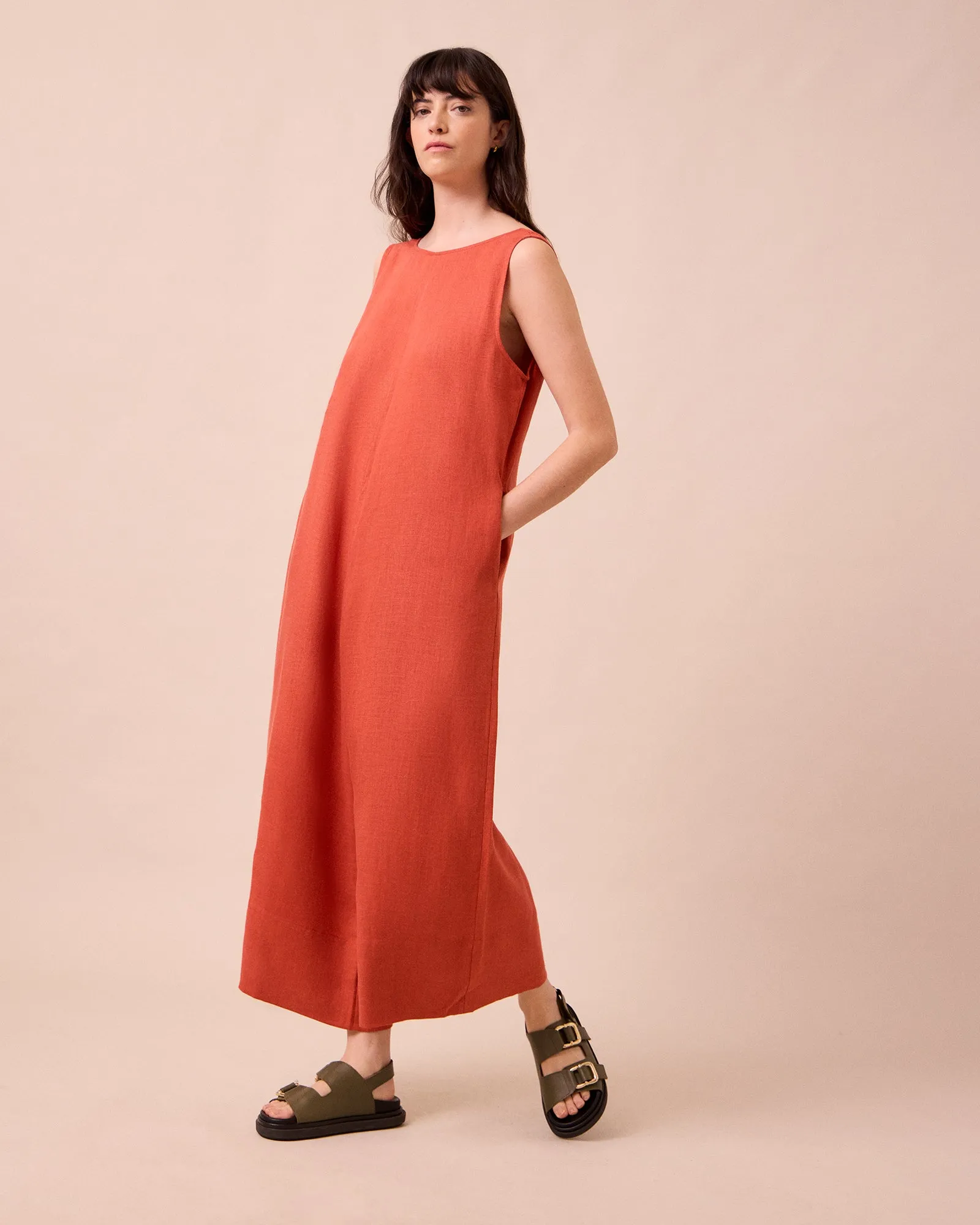 Vivienne Burnt Orange Linen Jumpsuit sold by Beyond Nine product image thumbnail 2