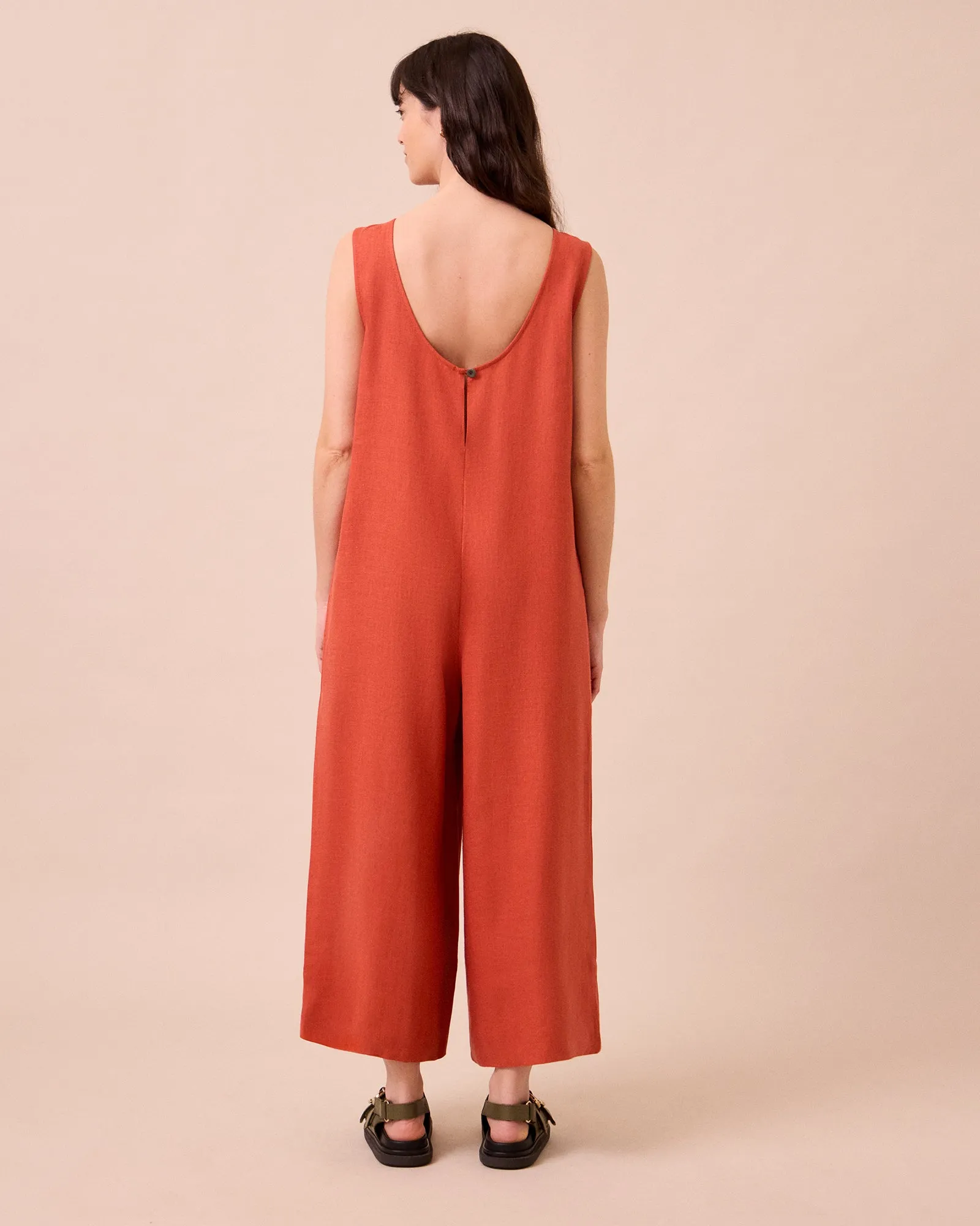 Vivienne Burnt Orange Linen Jumpsuit sold by Beyond Nine product image thumbnail 4