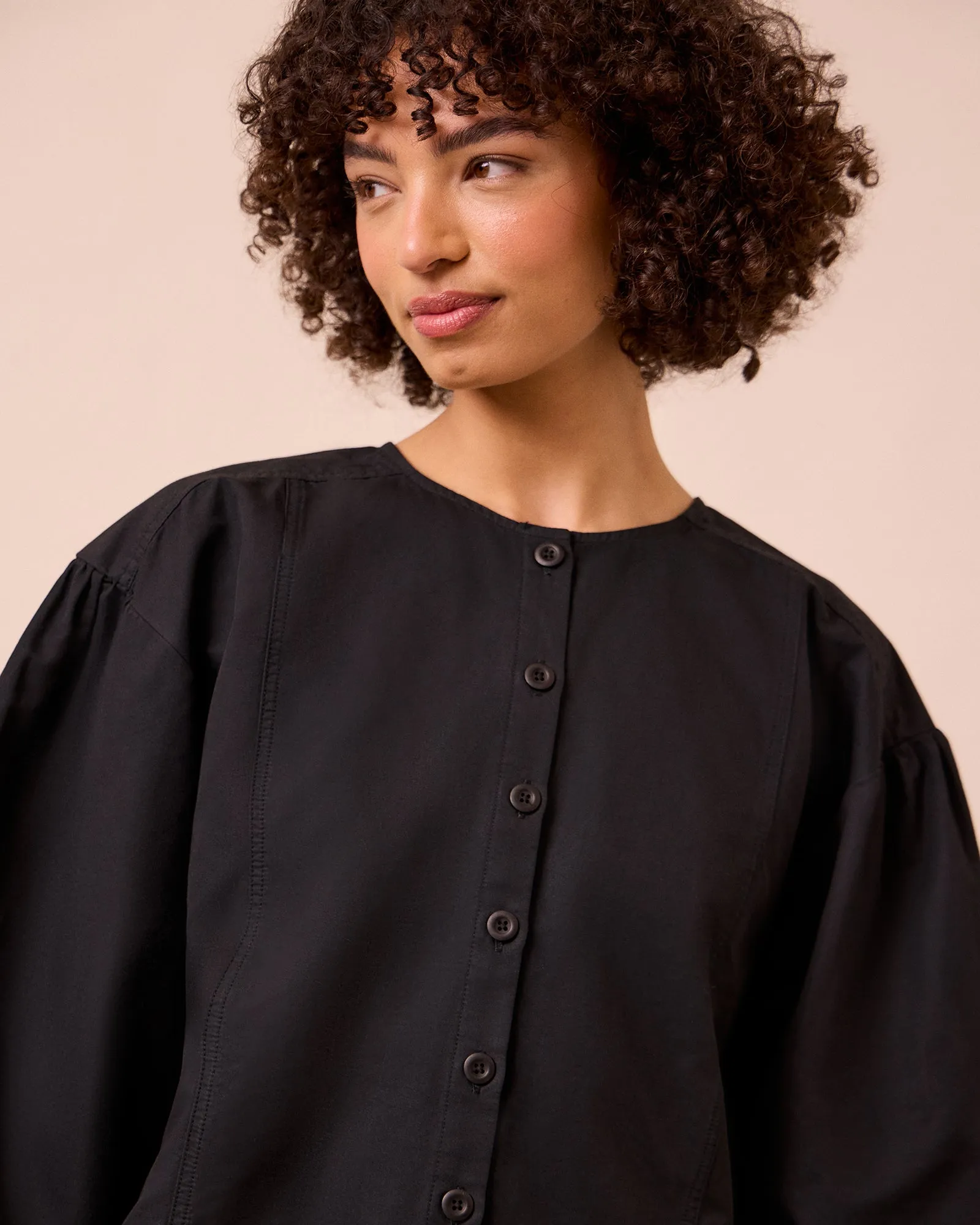 Miley Washed Black Cotton Linen Top sold by Beyond Nine product image thumbnail 4
