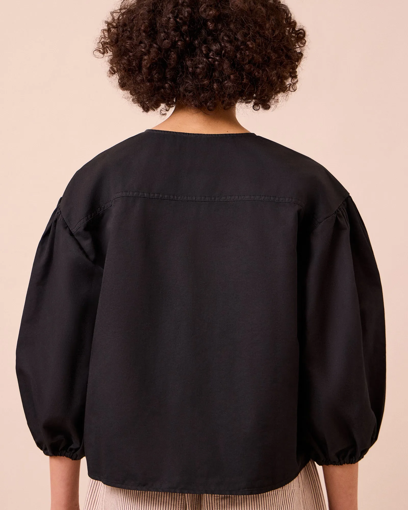 Miley Washed Black Cotton Linen Top sold by Beyond Nine product image thumbnail 3
