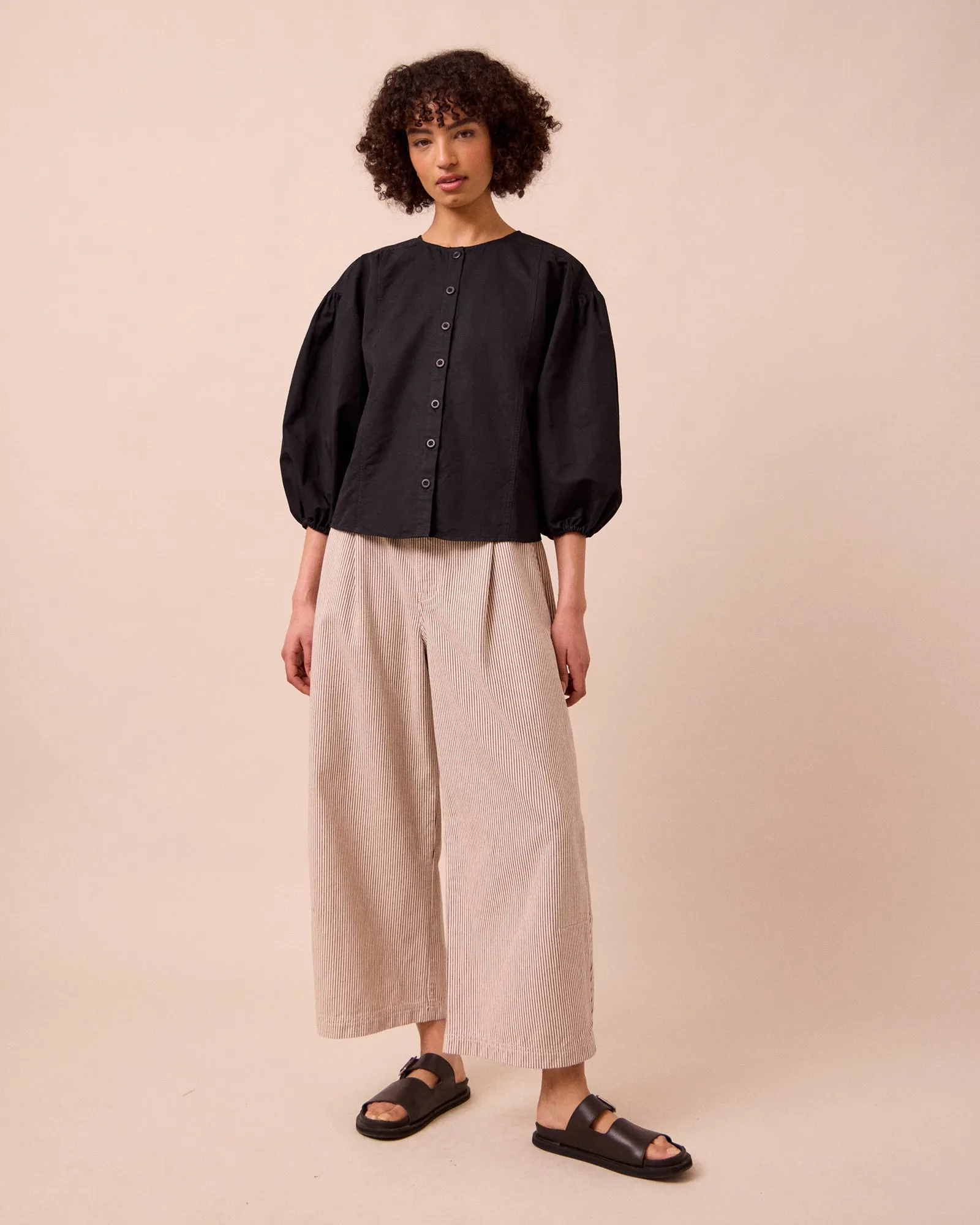 Miley Washed Black Cotton Linen Top sold by Beyond Nine product image thumbnail 2
